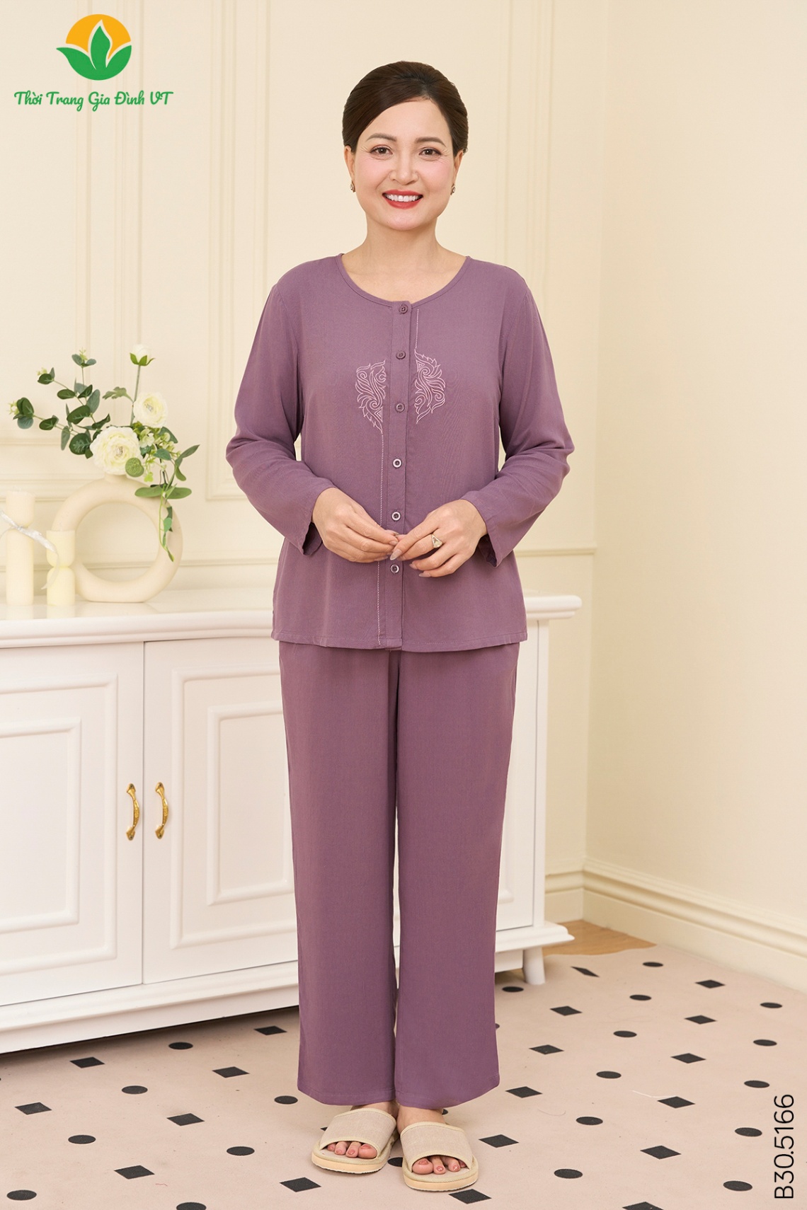 B30.5166.Bộ W QDADT RM - M - Ruốc tím
