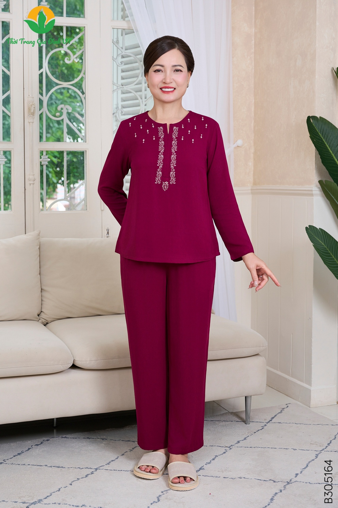 B30.5164.Bộ W QDADT RM - M - Đỏ Tím