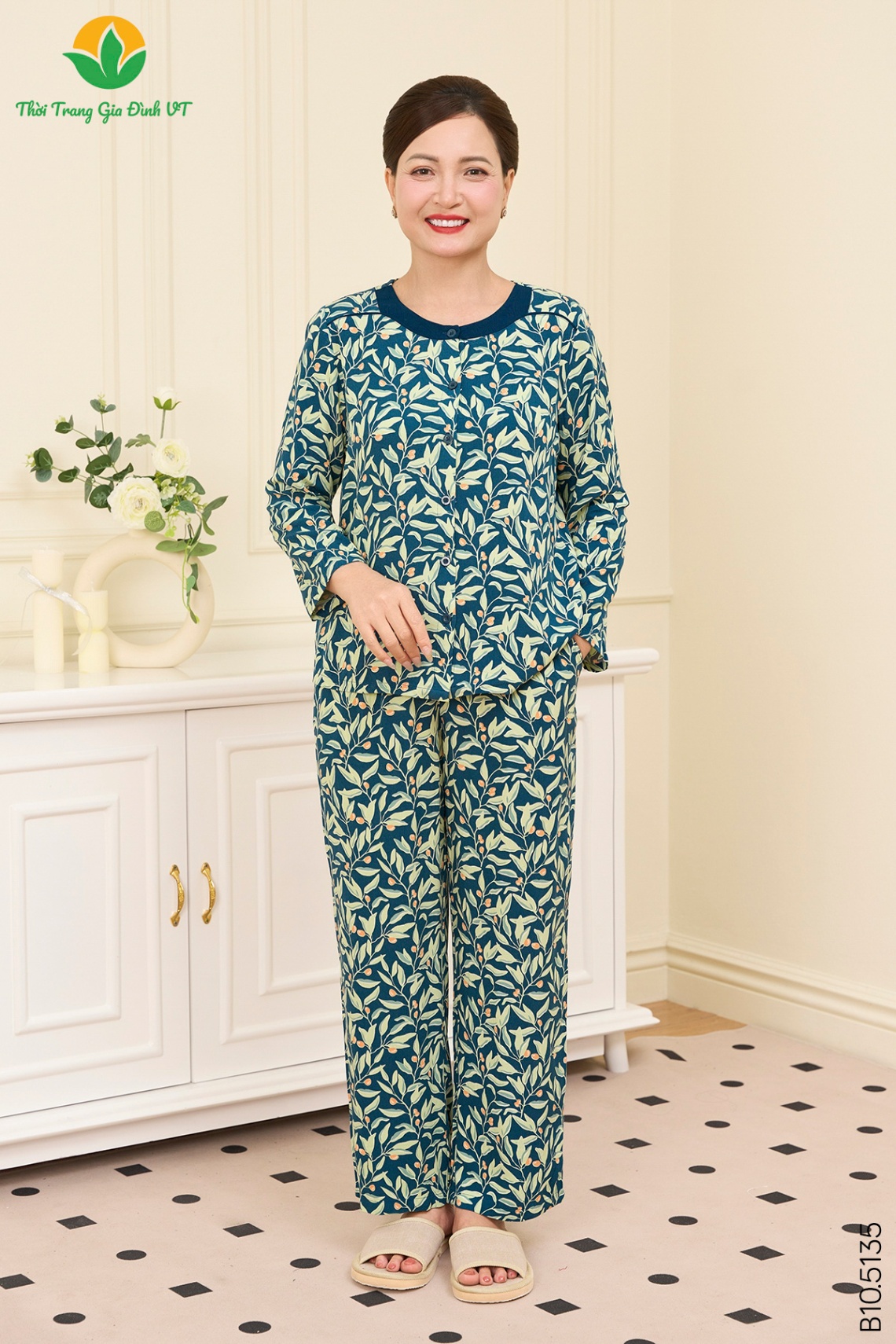 B10.5135.Bộ W QDADT RH - M - Xanh cổ vịt