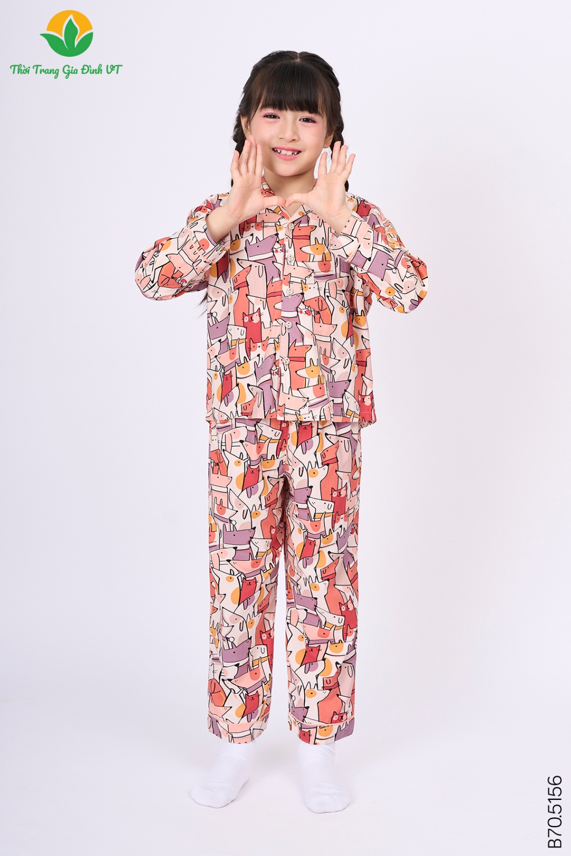 B70.5156. Bộ cotton rayon trẻ em quần dài áo dài tay