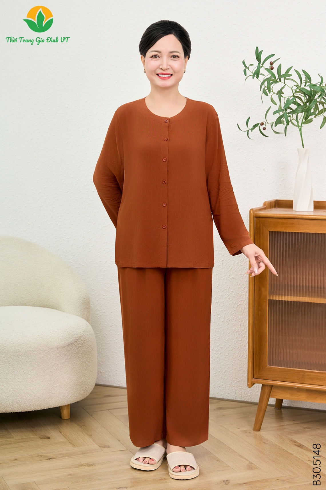 B30.5148.Bộ W QDADT RM - M - Nâu