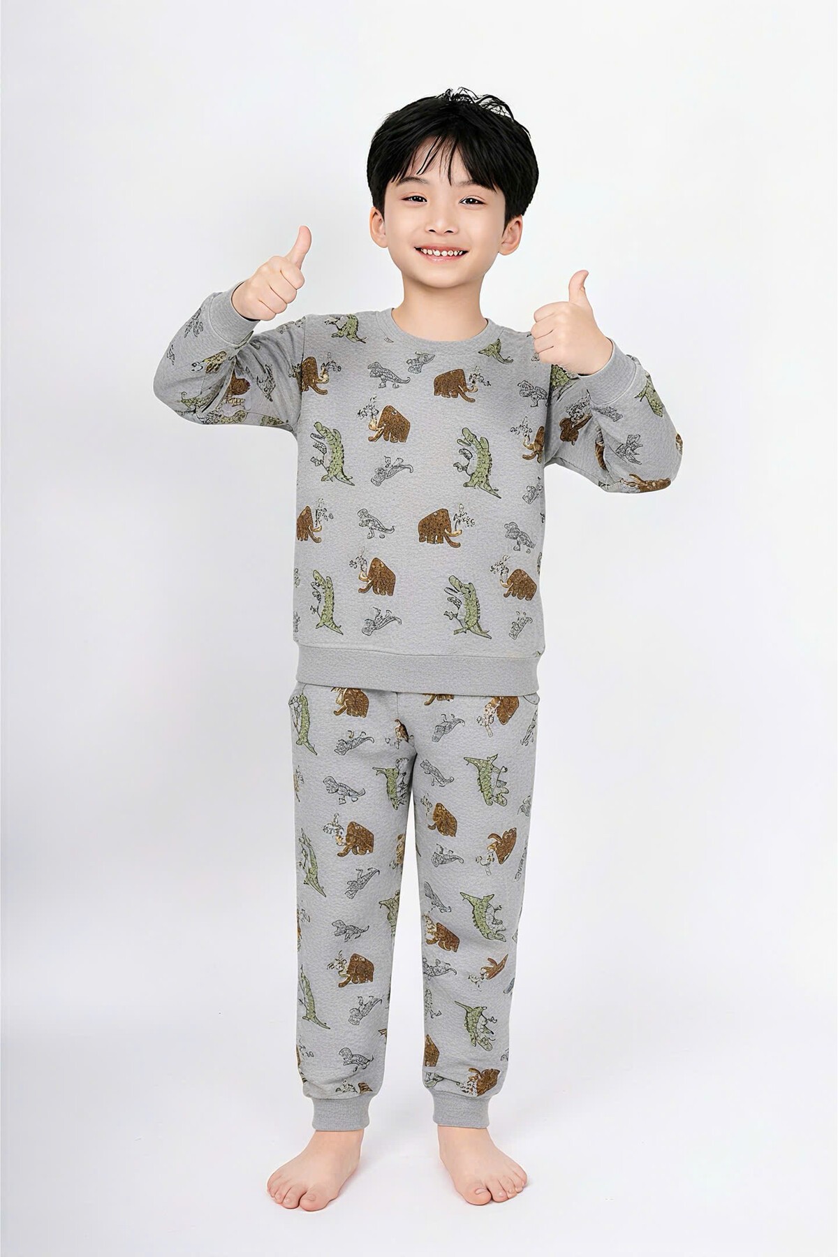 B70.2410OL.Bộ K QDADT nỉ chun gấu - 2-3 - Muối tiêu