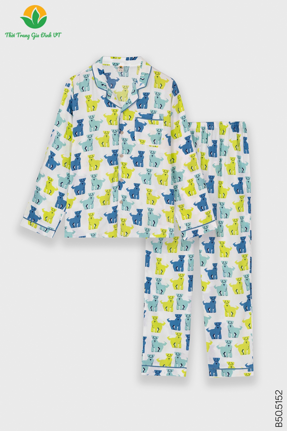 B70.5152.Bộ B QDADT RH - 13-14 - Xanh trắng