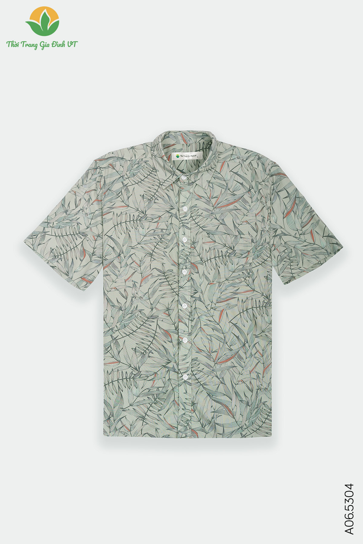 A06.5304.Áo SM CT M RH cổ đức - 2XL - Rêu
