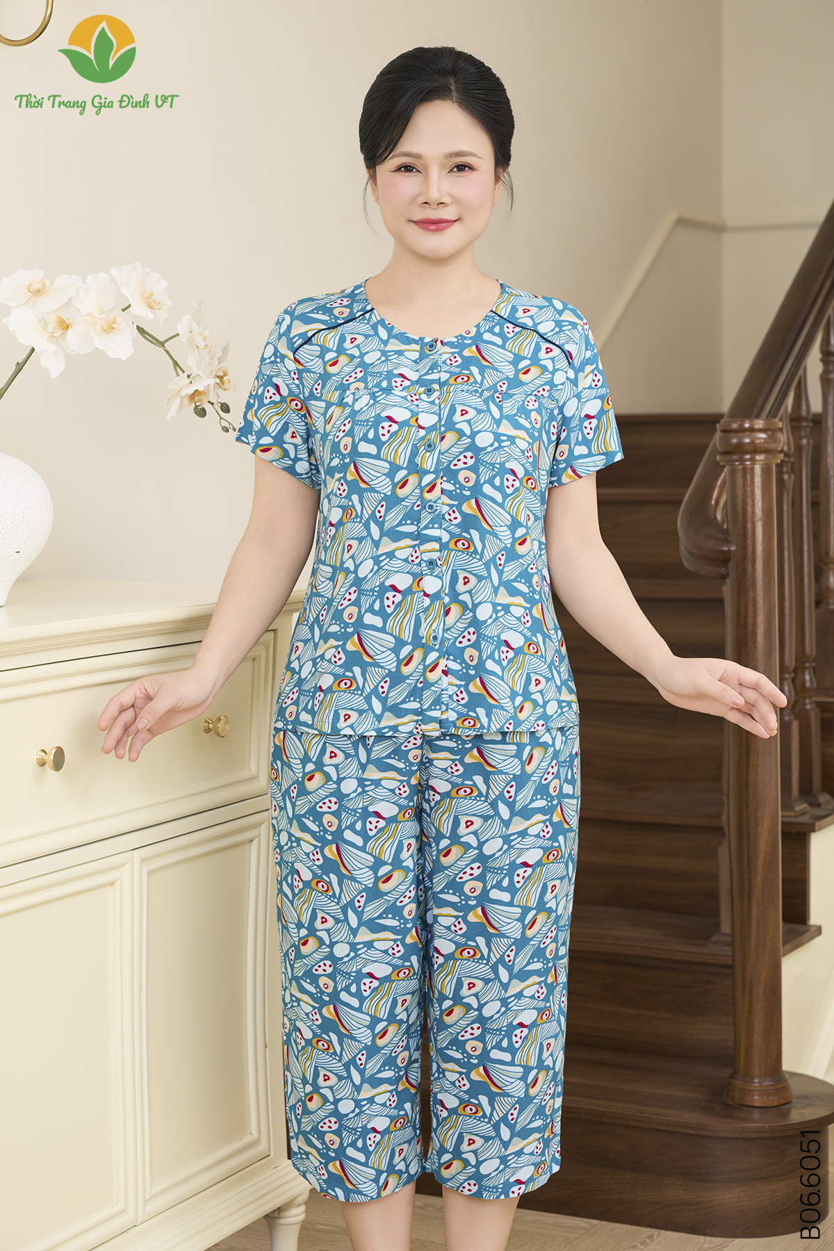 B06.6051.Bộ W QLACT RH - M - Xanh cổ vịt