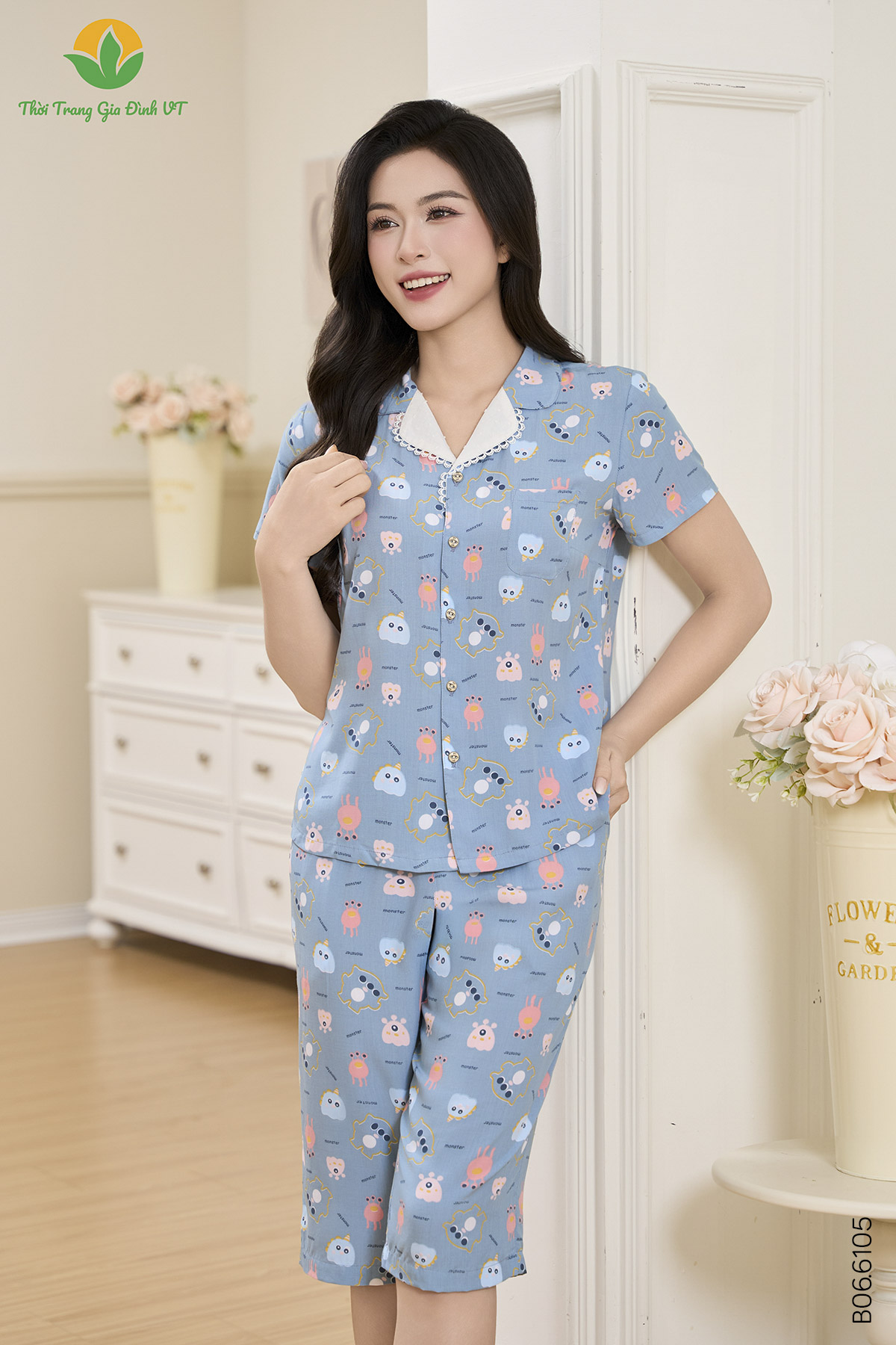 B06.6105.Bộ W QLACT RH - M - Xanh xám