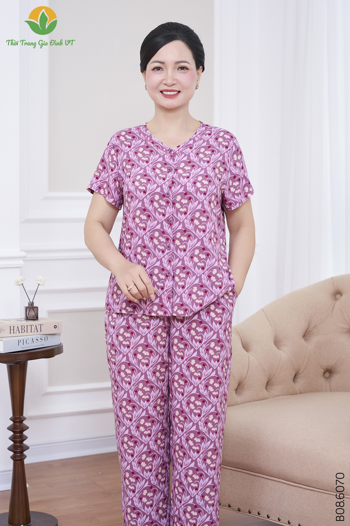 B08.6070.Bộ W QDACT RH - M - Ruốc tím