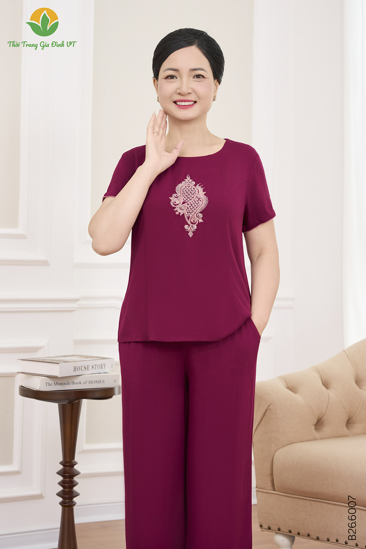 B26.6007.Bộ W QLACT RM - M - Đỏ Tím