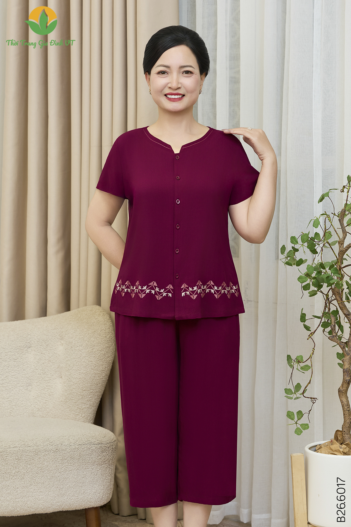 B26.6017.Bộ W QLACT RM - 2XL - Đỏ Tím