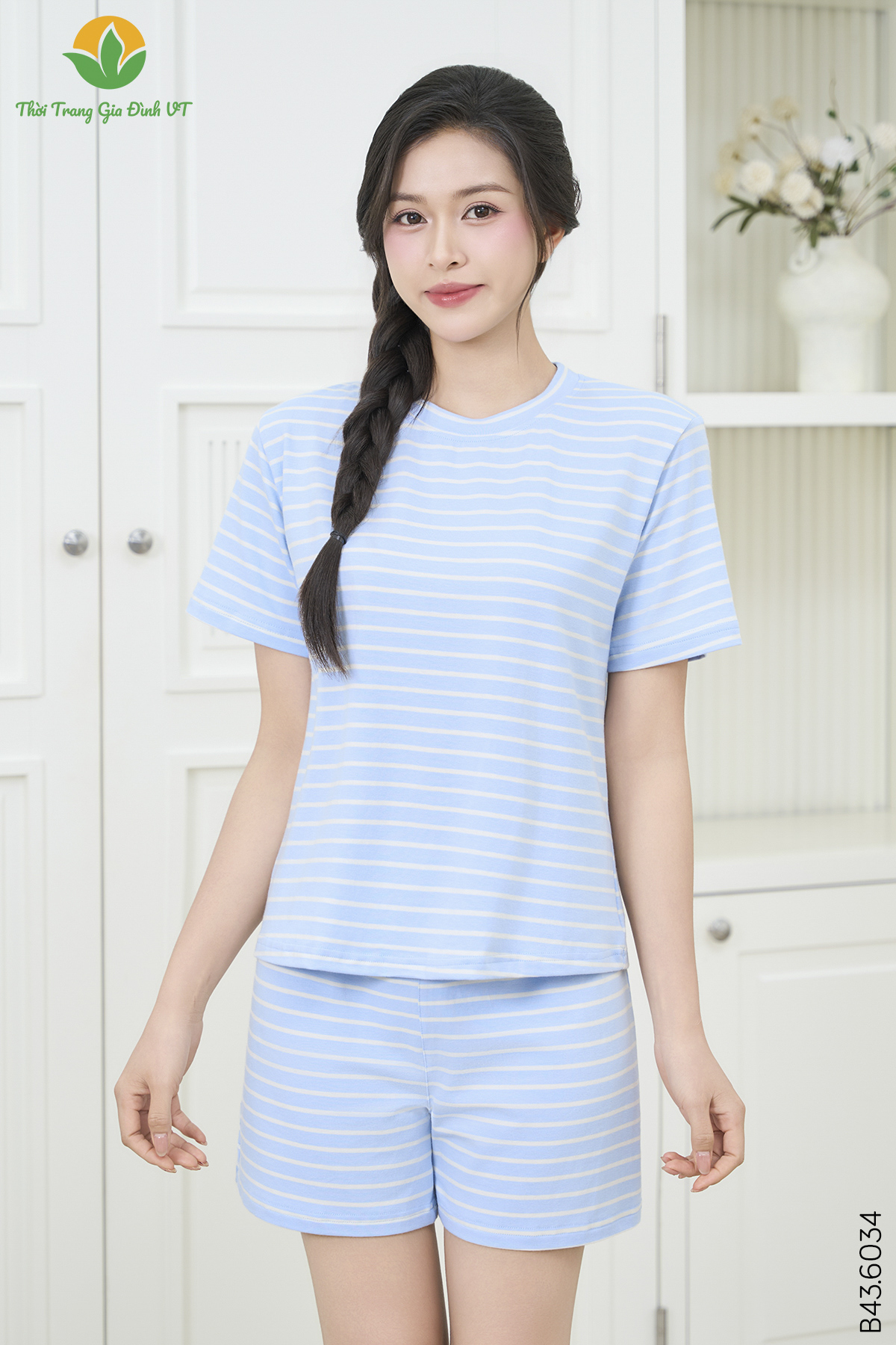 B43.6034.Bộ W QĐACT DK - 2XL - Kẻ xanh