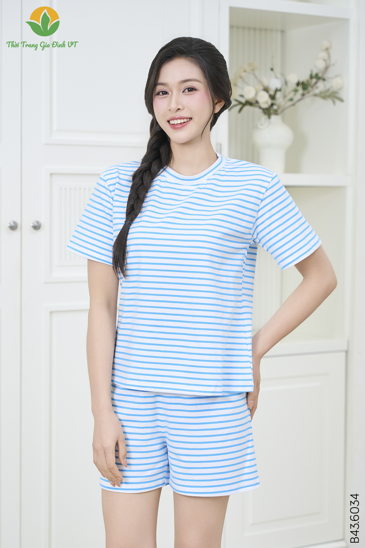 B43.6034.Bộ W QĐACT DK - L - Kẻ xanh biển