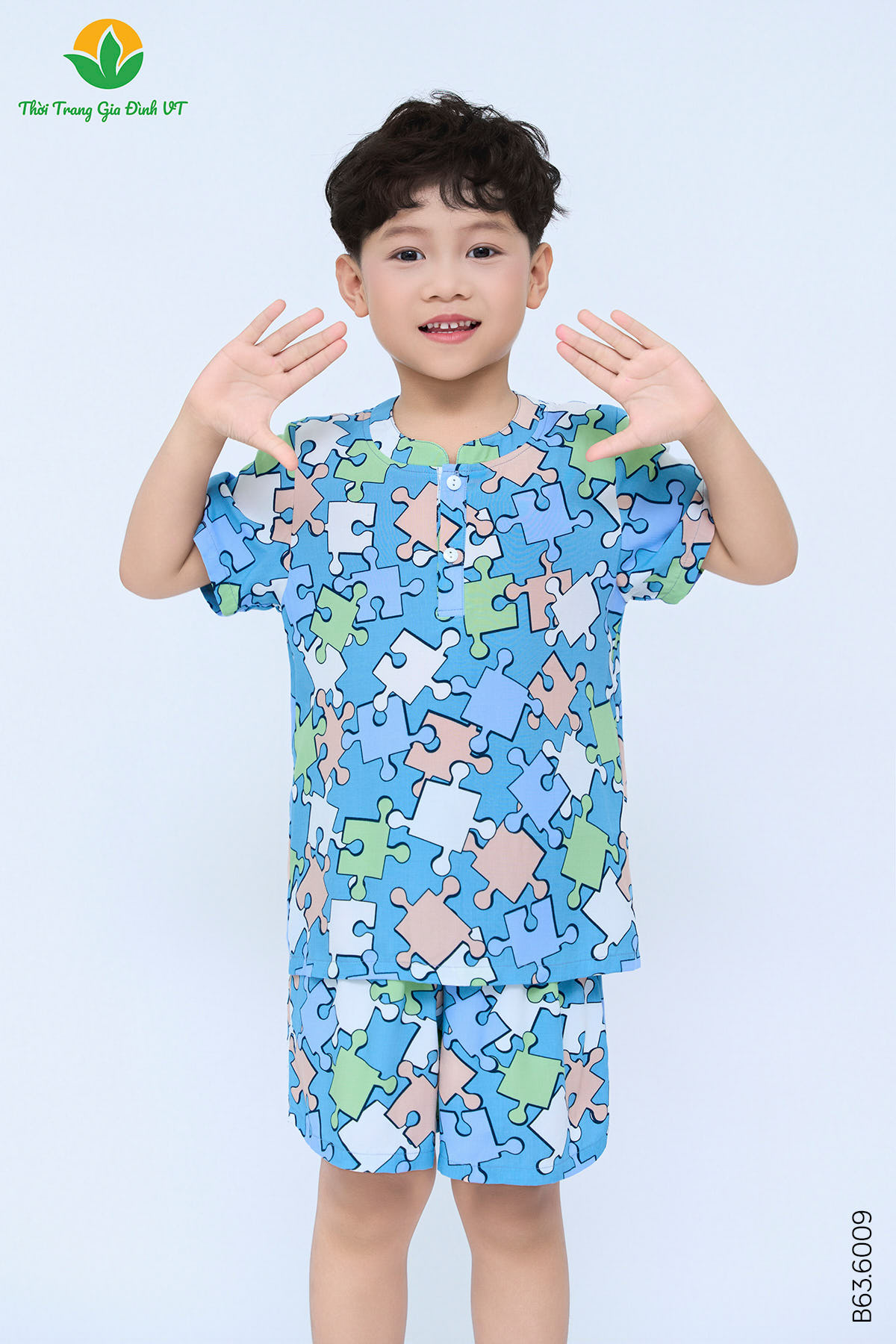B63.6009. Bộ B QĐACT RH - 2-3 - Xanh đá