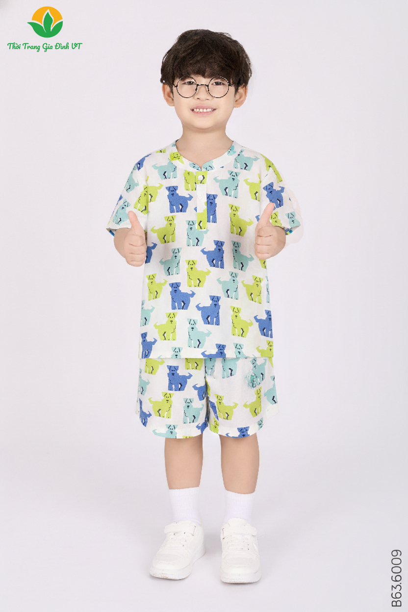 B63.6009.Bộ B QĐACT RH - 4-5 - Xanh trắng