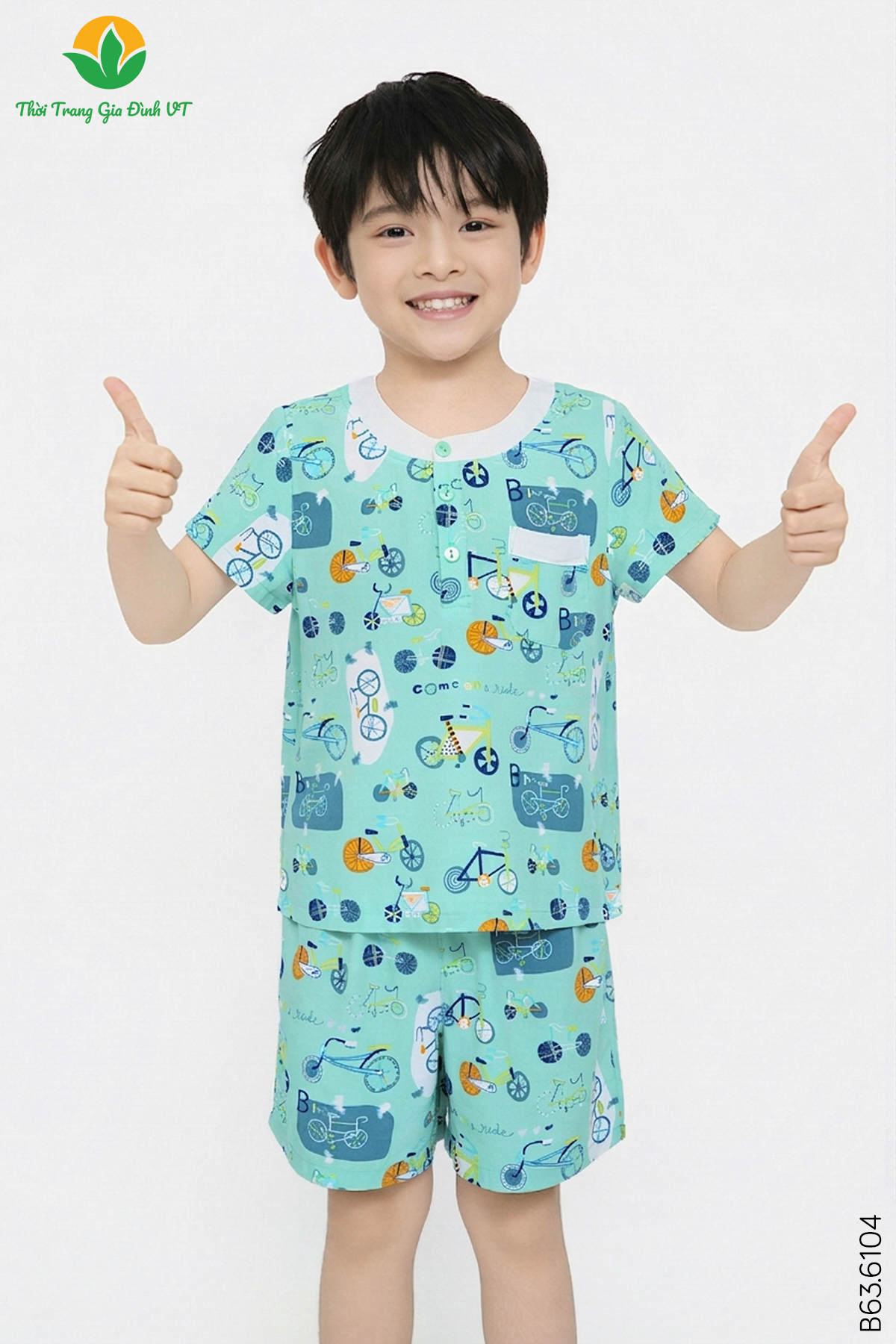 B63.6104.Bộ B QĐACT RH - 2-3 - Xanh Ngọc