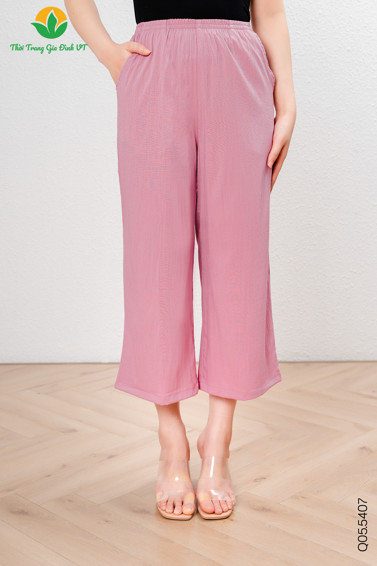 Q05.6407.Quần lửng W Linen - XL - Hồng