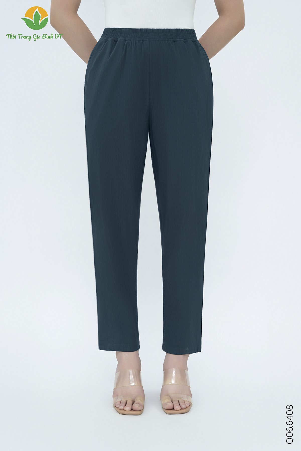 Q06.6408.Quần dài W Linen - 2XL - Xanh cổ vịt