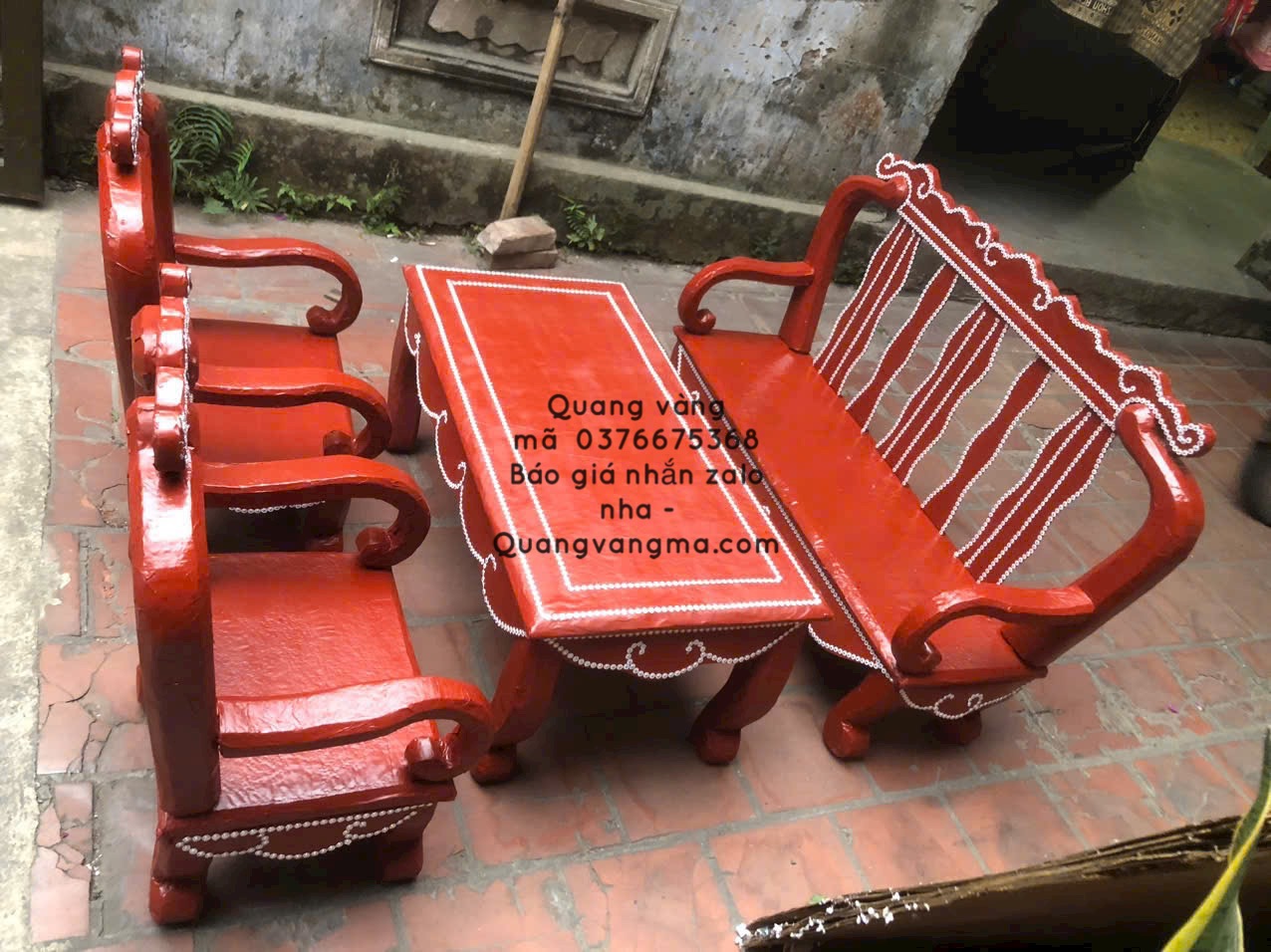 Bộ bản ghế gỗ