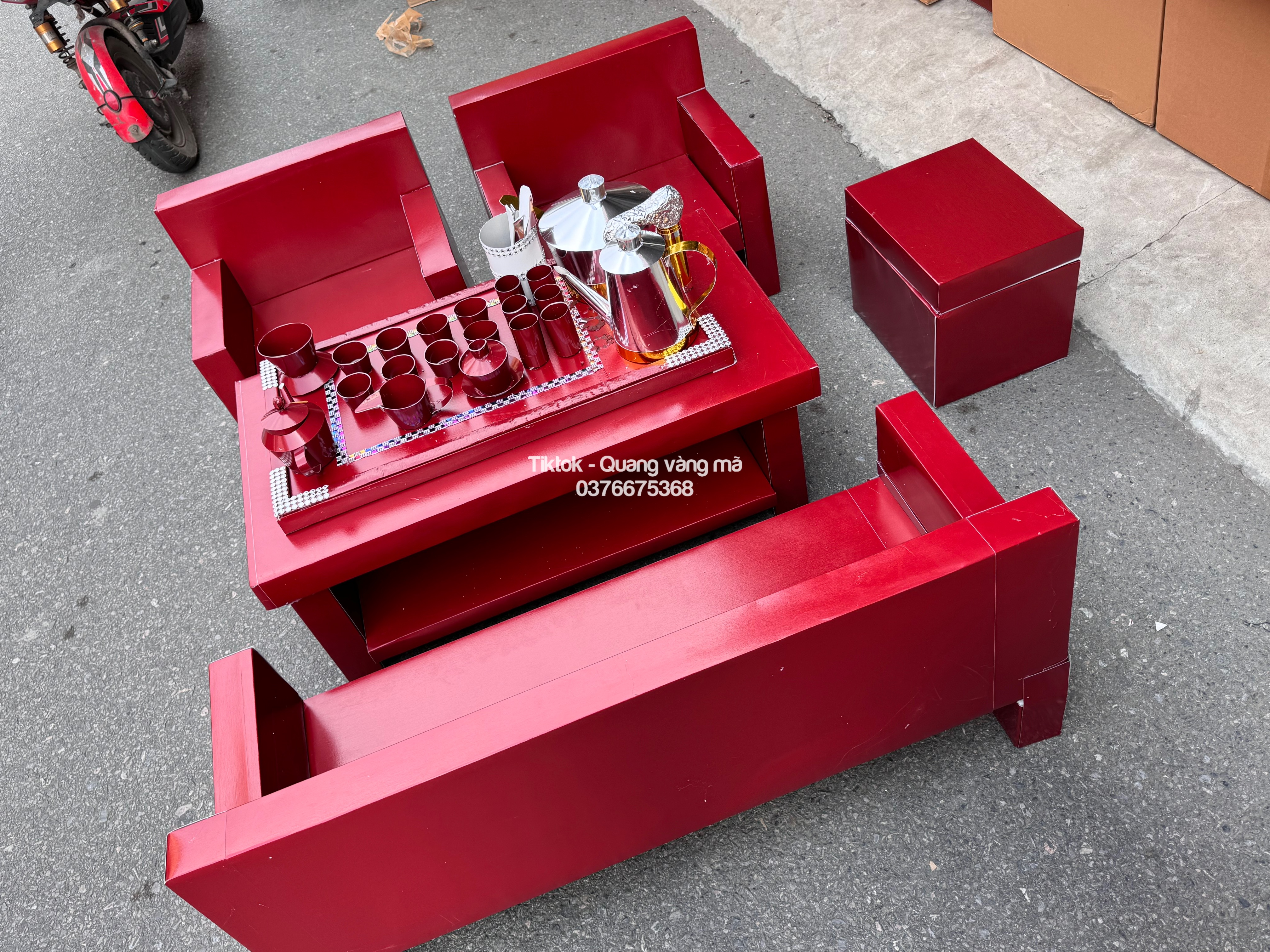 Bộ bàn ghế gỗ nguyên khối