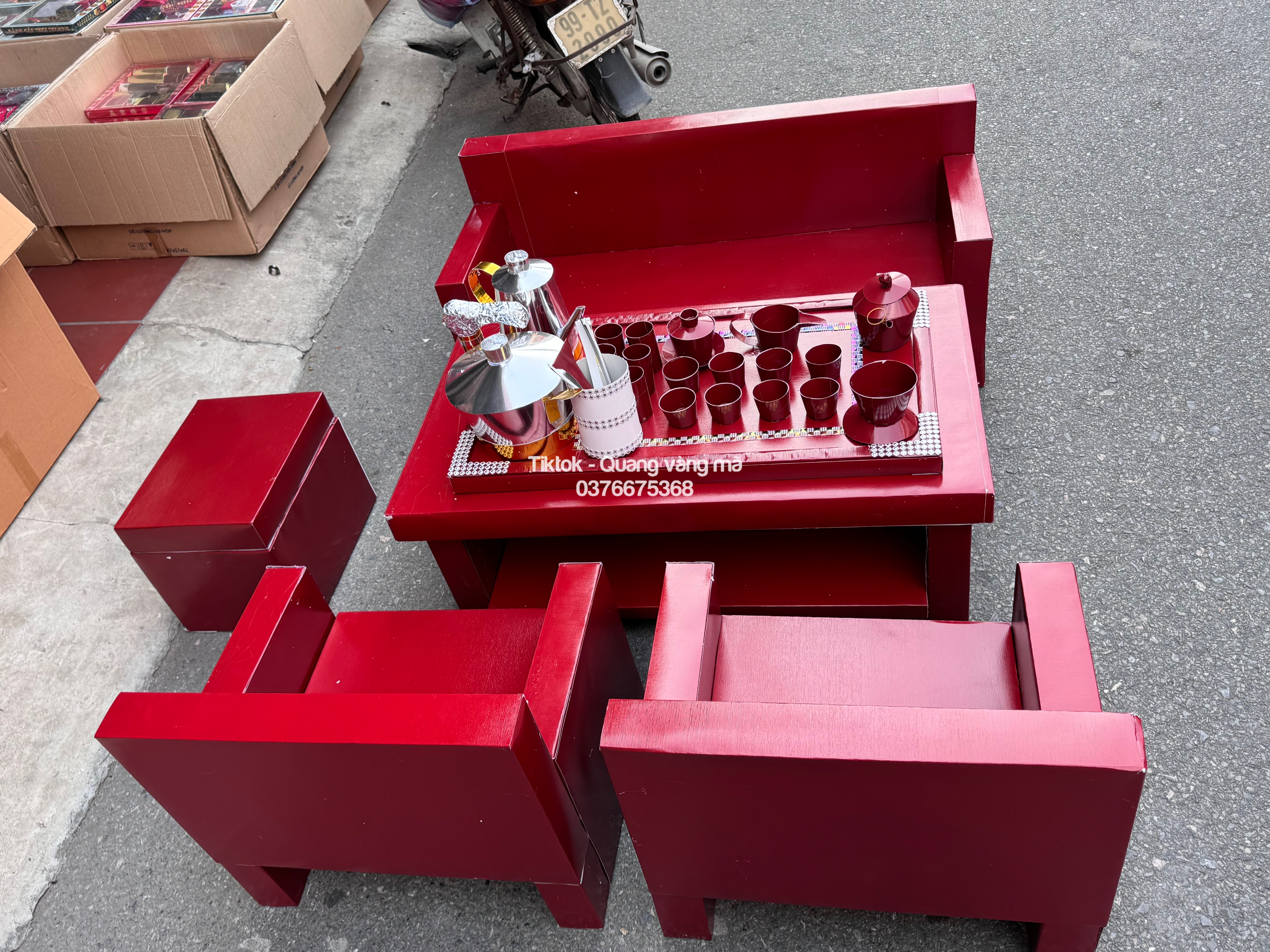 Bộ bàn ghế gỗ nguyên khối