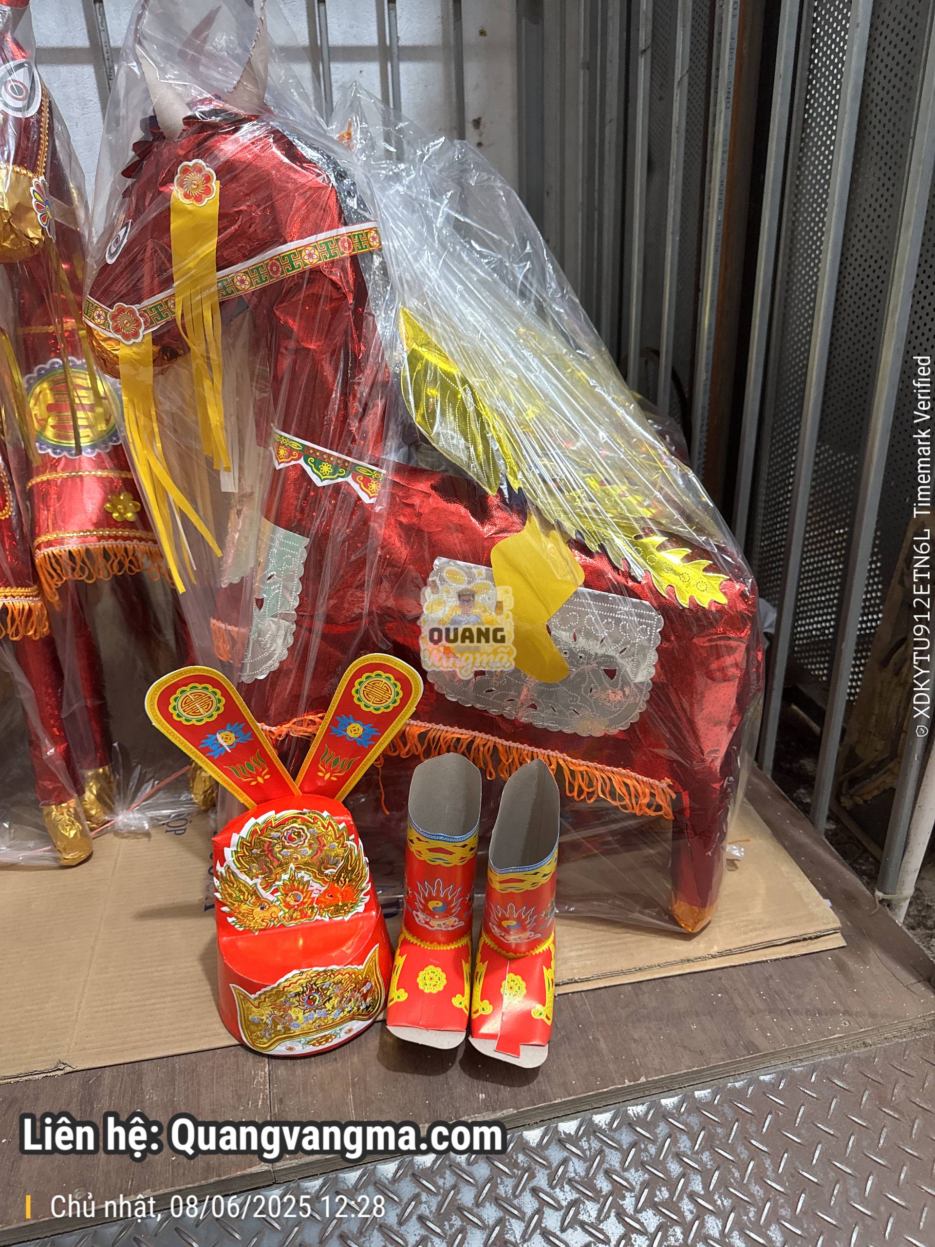 Bộ ngựa ngũ phương cúng thần linh quần áo hia