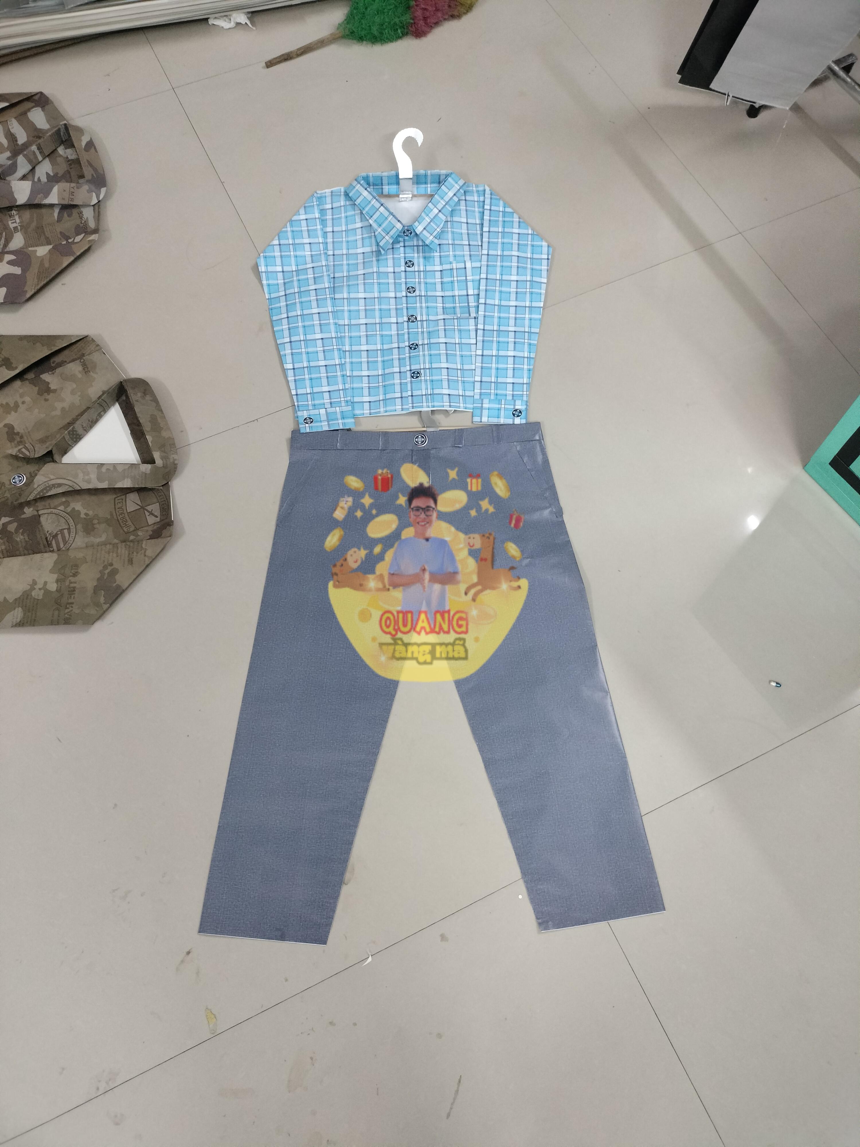 Bộ quần áo rằn ri và quần áo mặc ở nhà to dài rộng