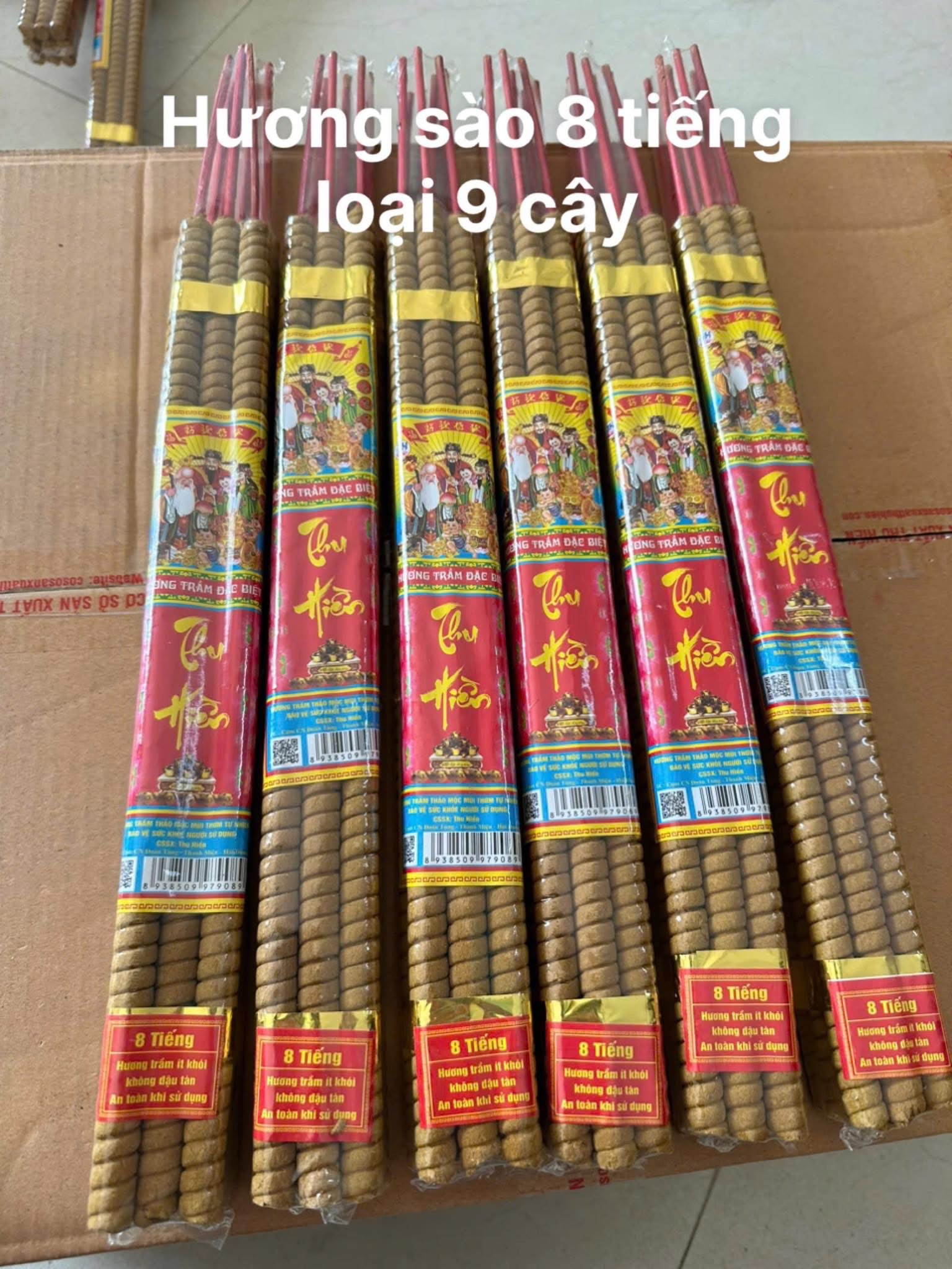Hương xào 8h và 12h có bó 9 cây và bó 3 cây