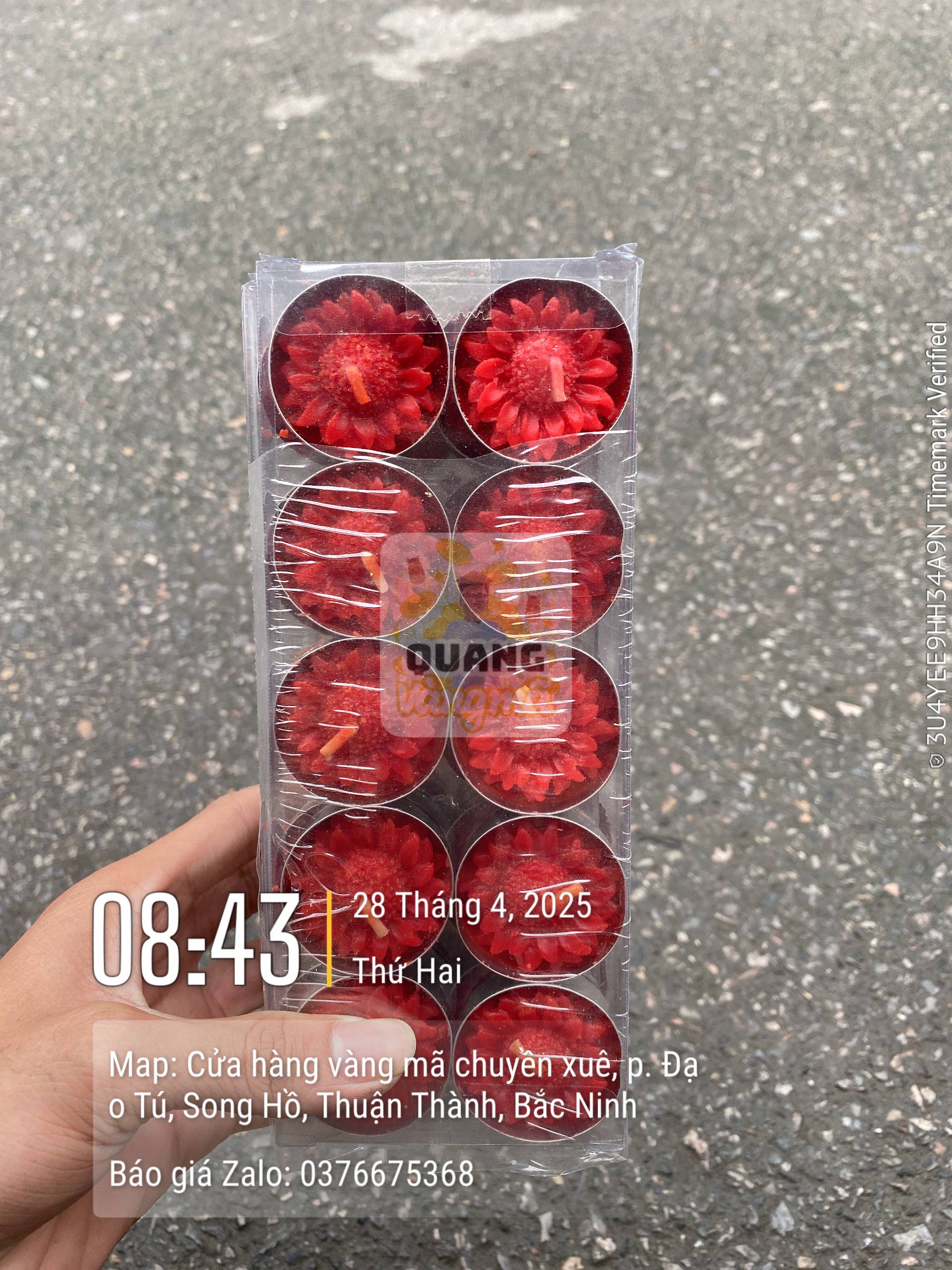 Nến xu hoa sáp bơ sịn qvm100