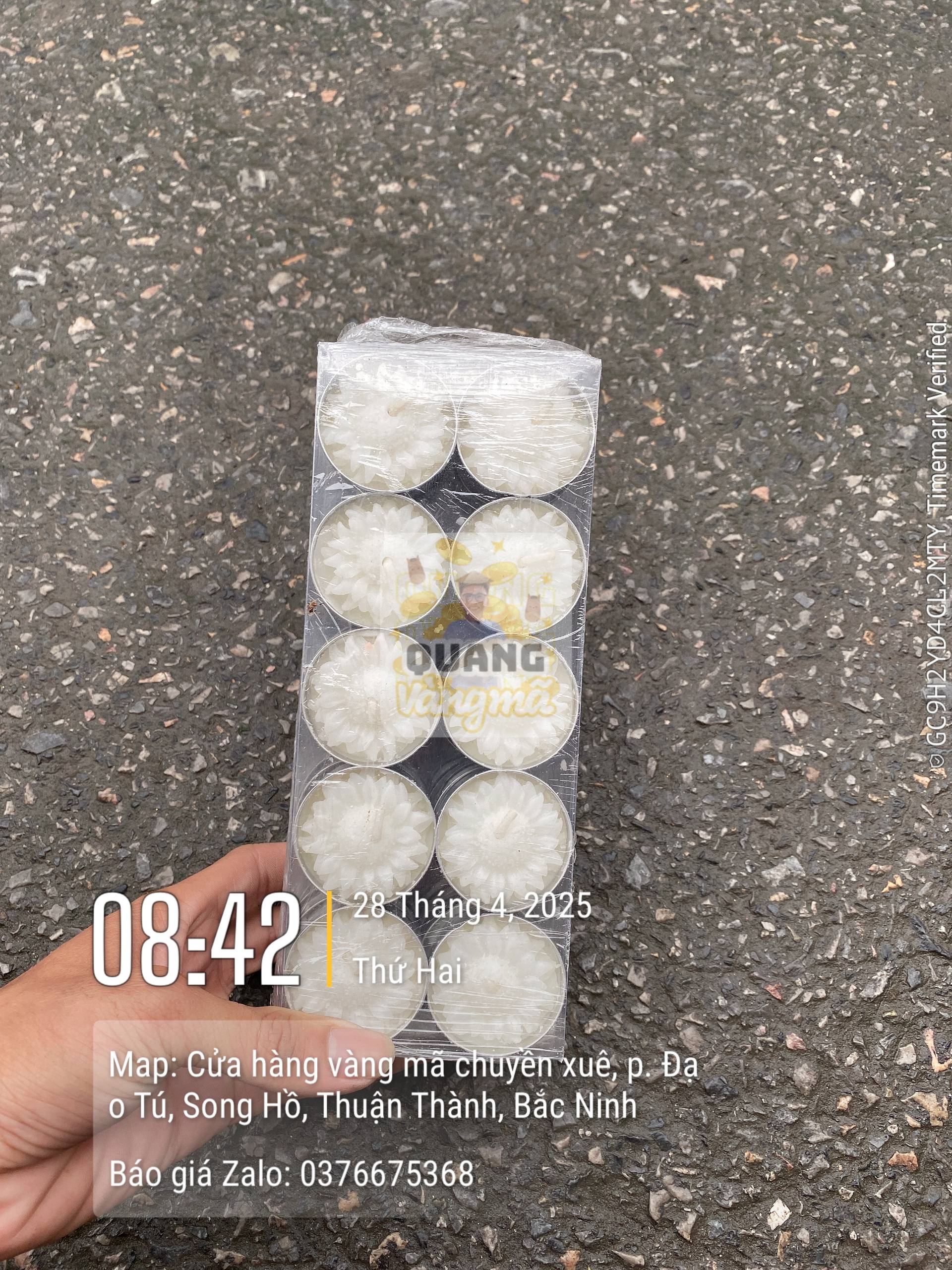 Nến xu hoa sáp bơ sịn qvm100