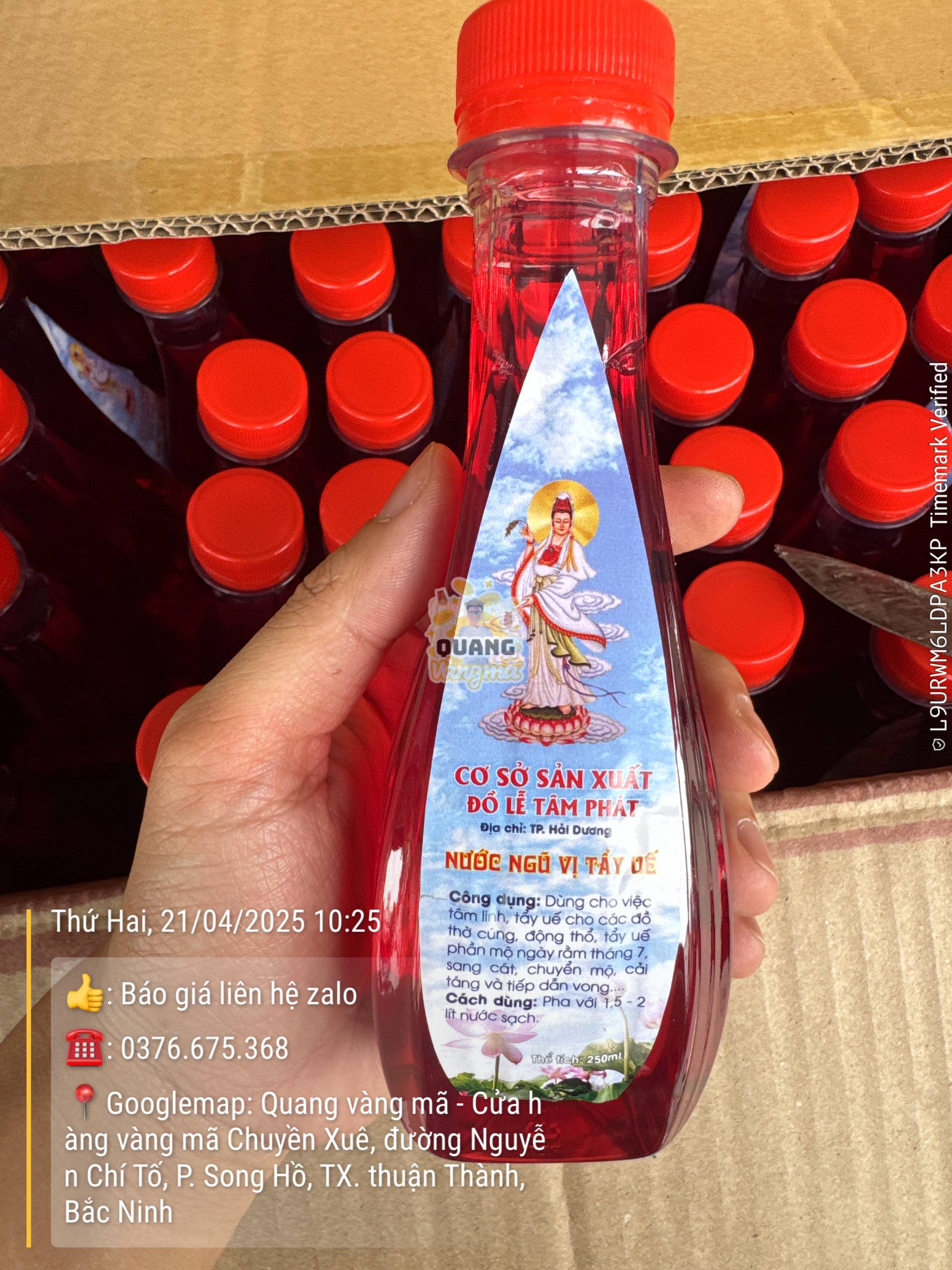 Nước ngũ vị hương cam lồ 1t 50chai qvm95