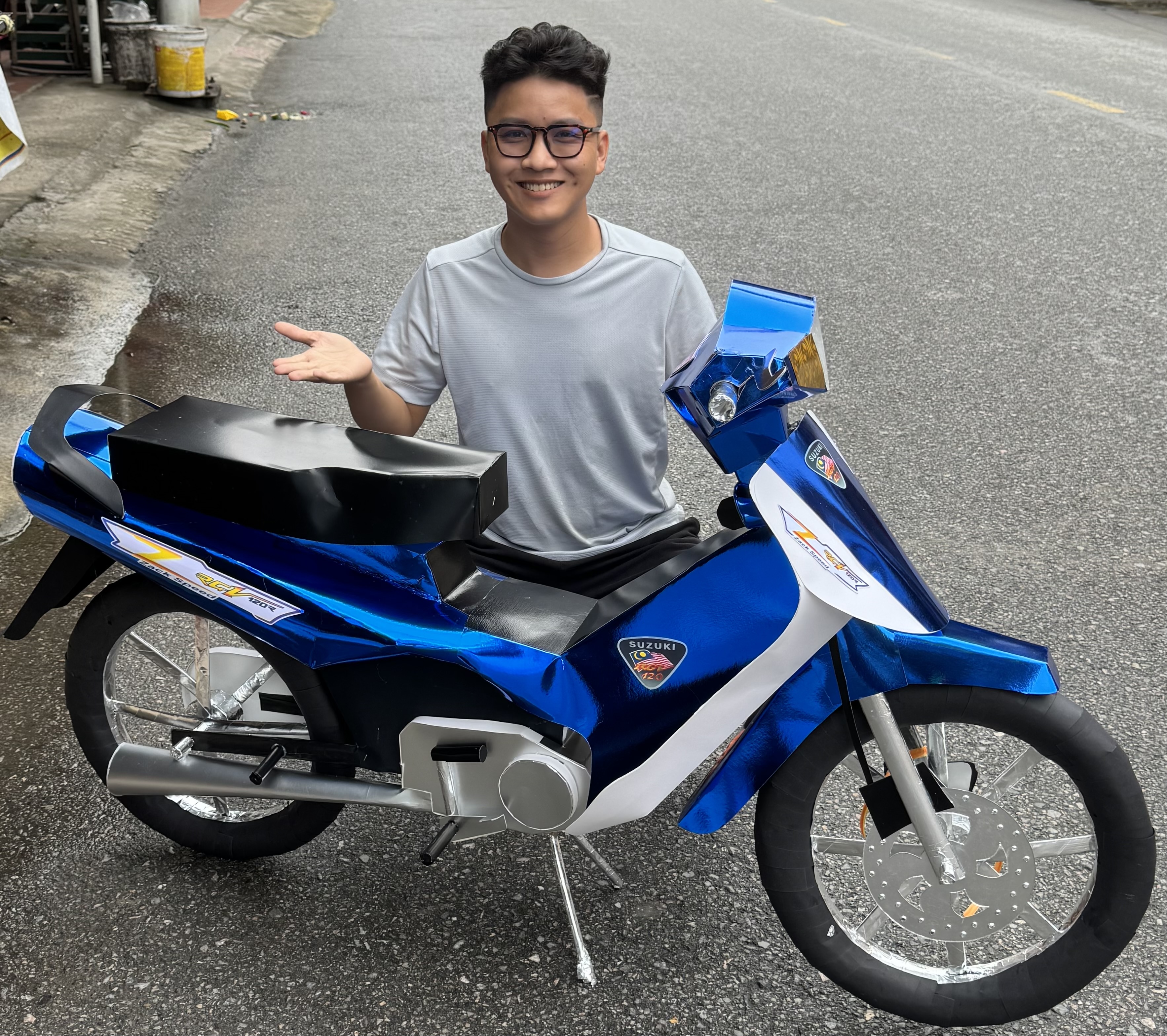 Xe xipo xanh trắng zr120 xì po