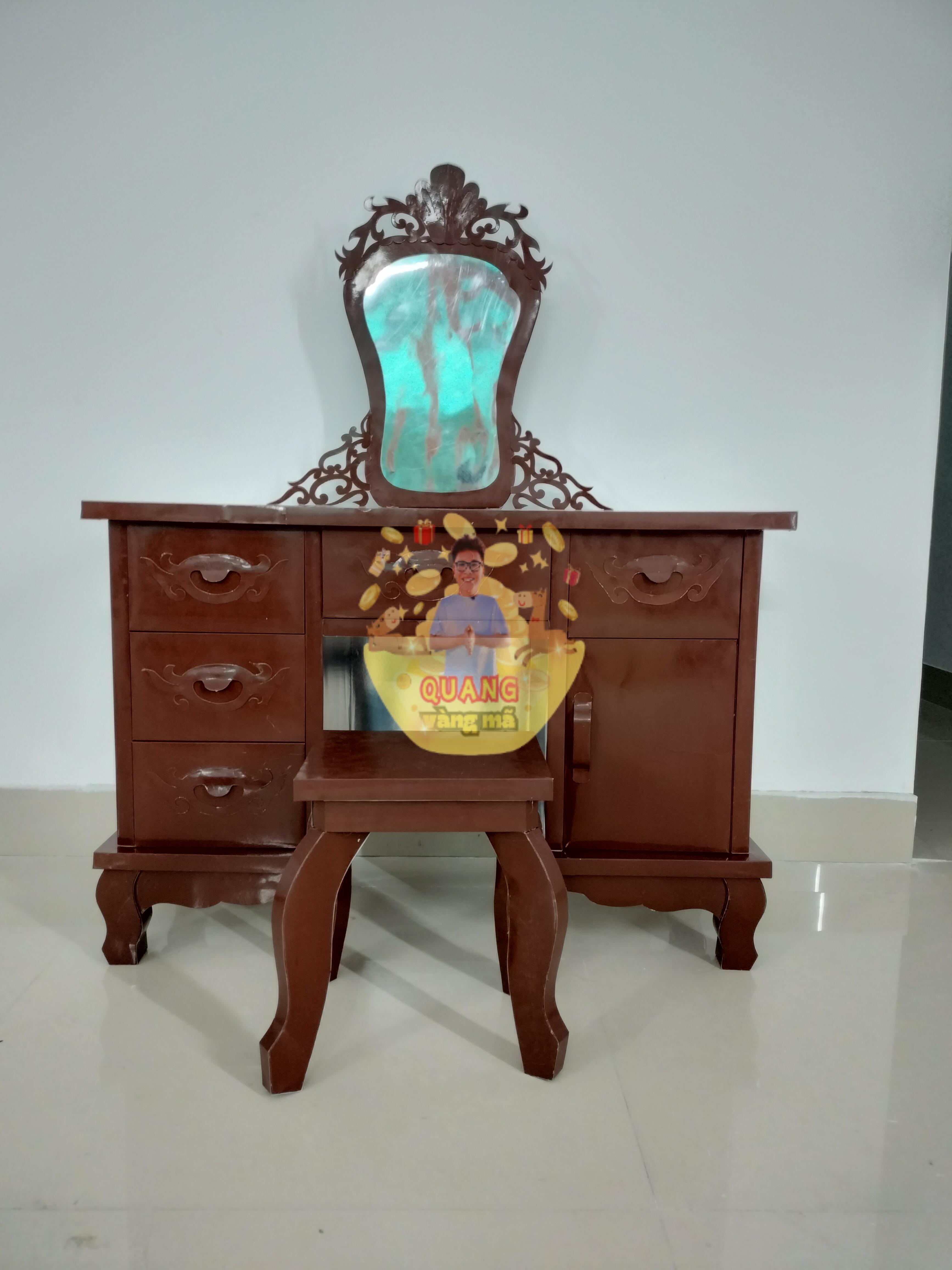 bộ bàn ghế trang điểm gỗ gụ