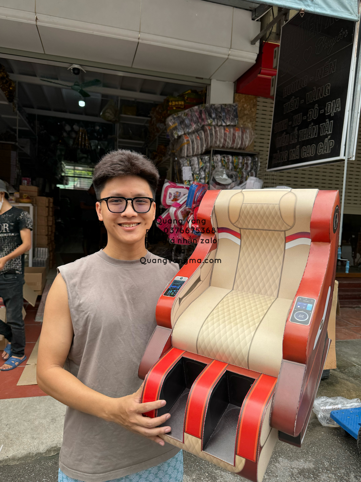 ghế masage màu nâu