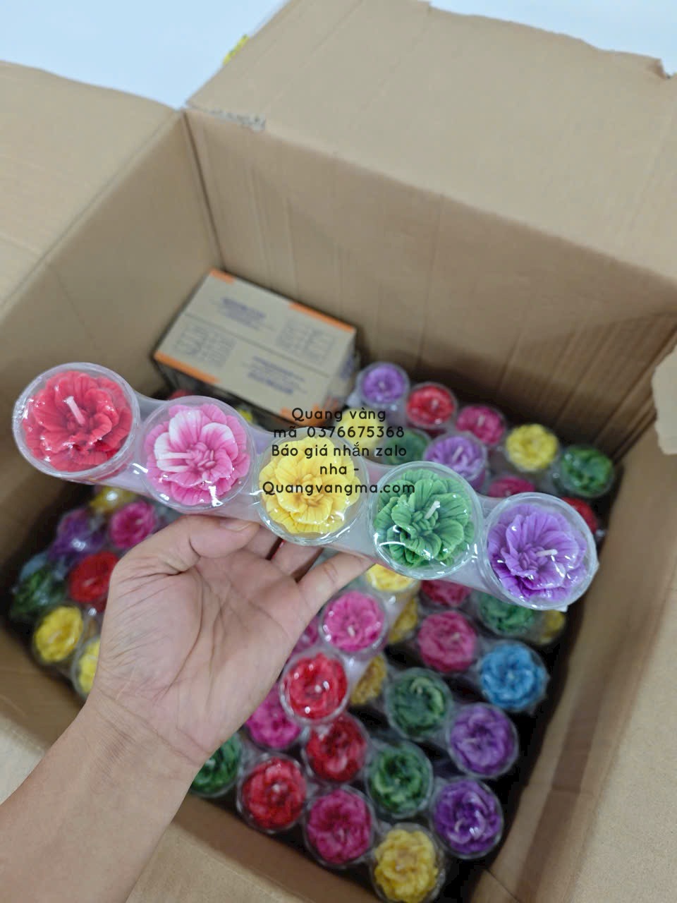 nến t01 dây hoa sáp bơ 5 màu