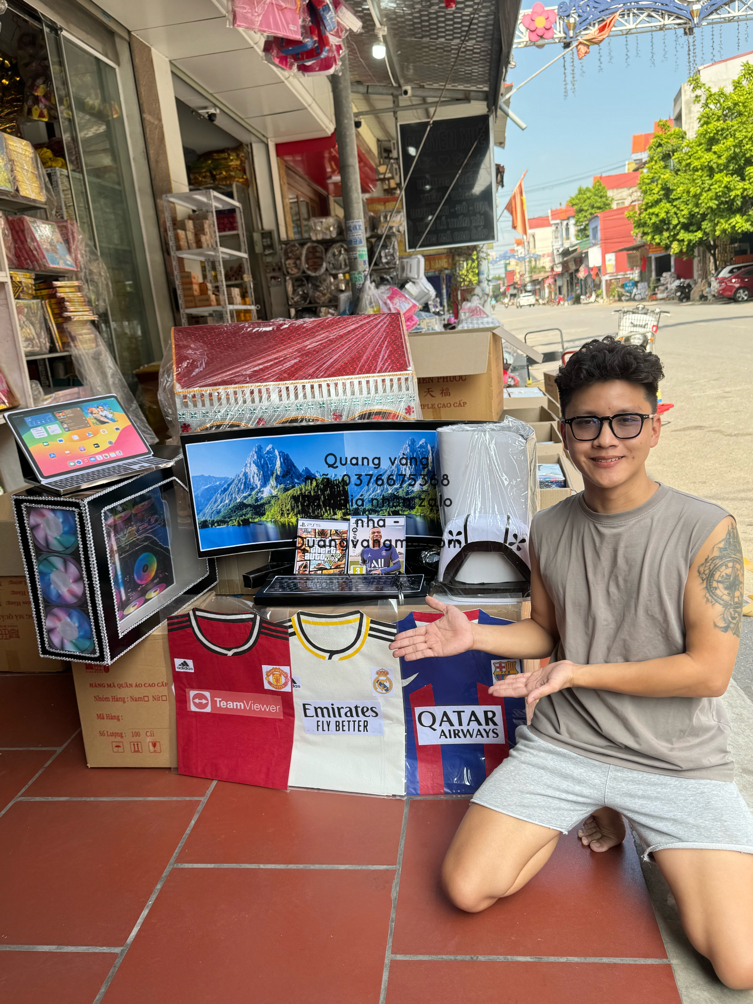 set máy tính áo thể thao ps5