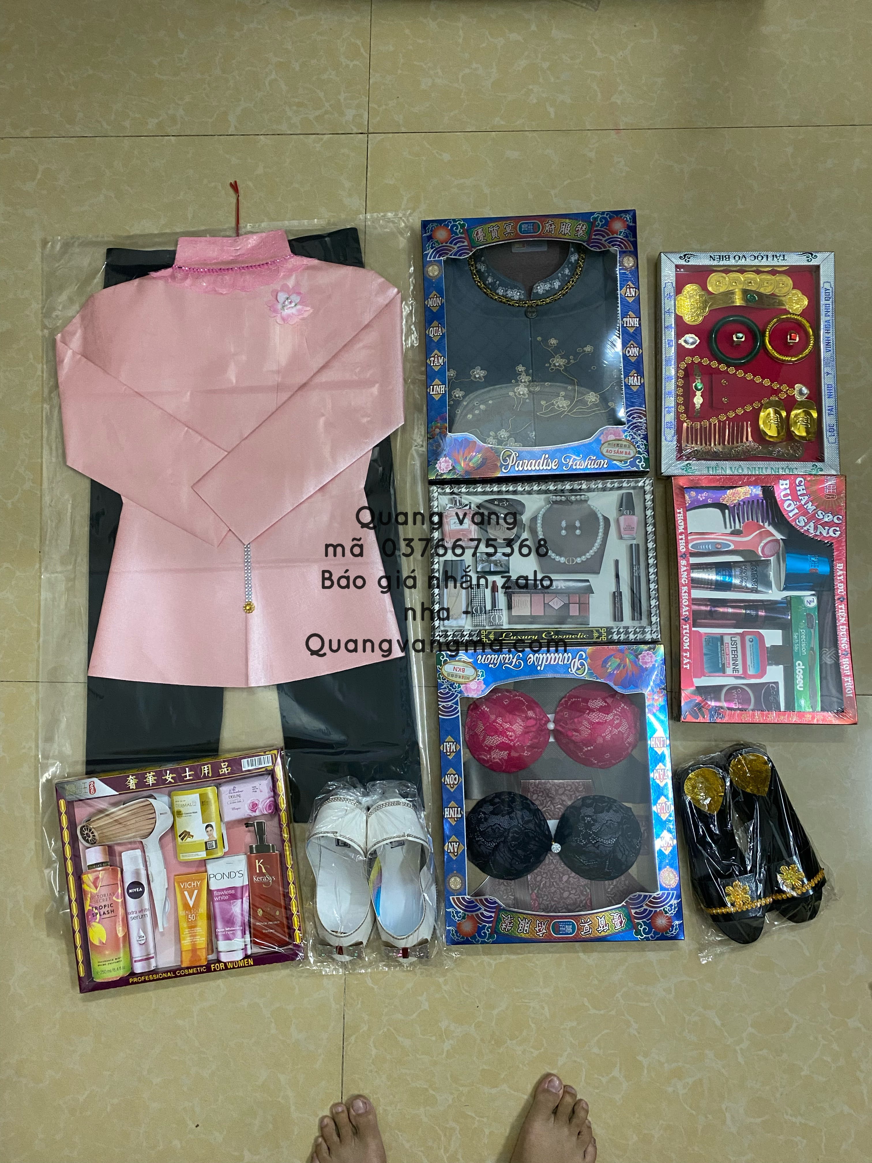 set nữ véc hồng đầy đủ