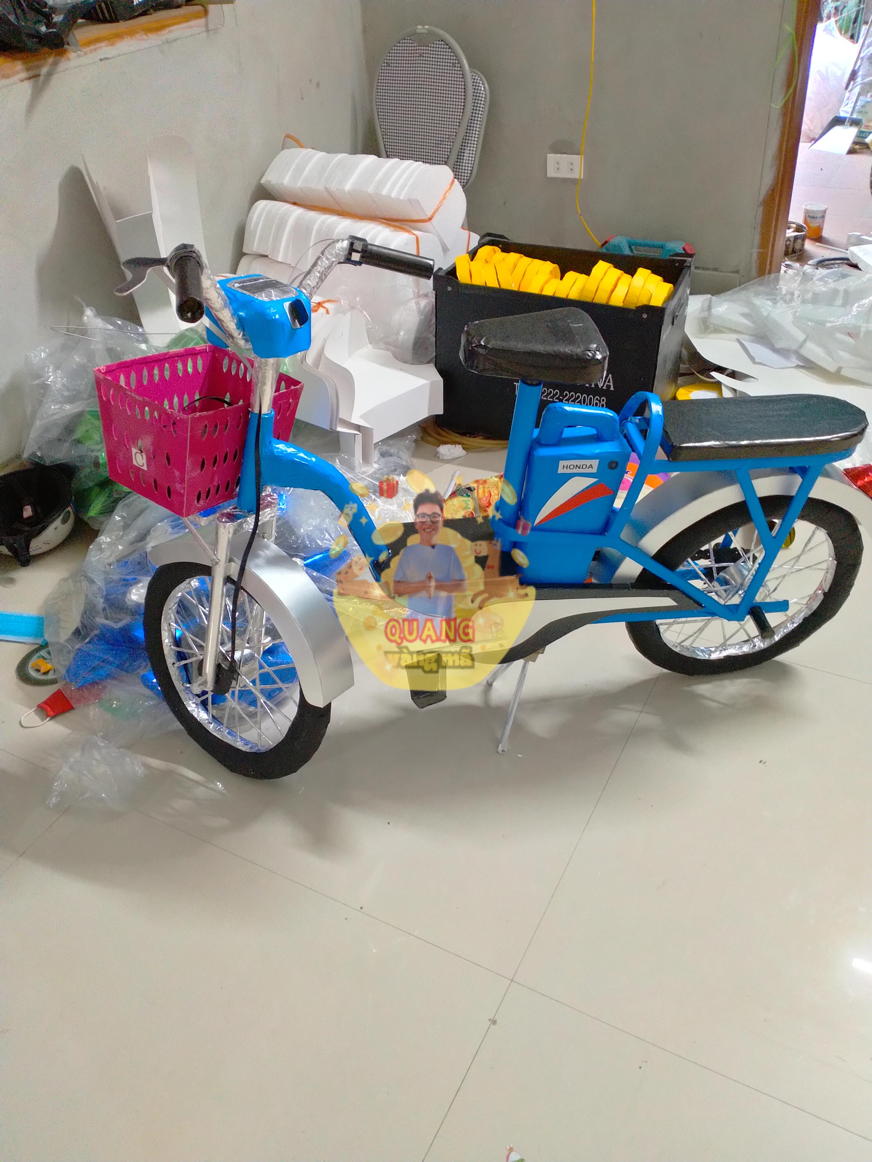 xe đạp điện honda màu xanh