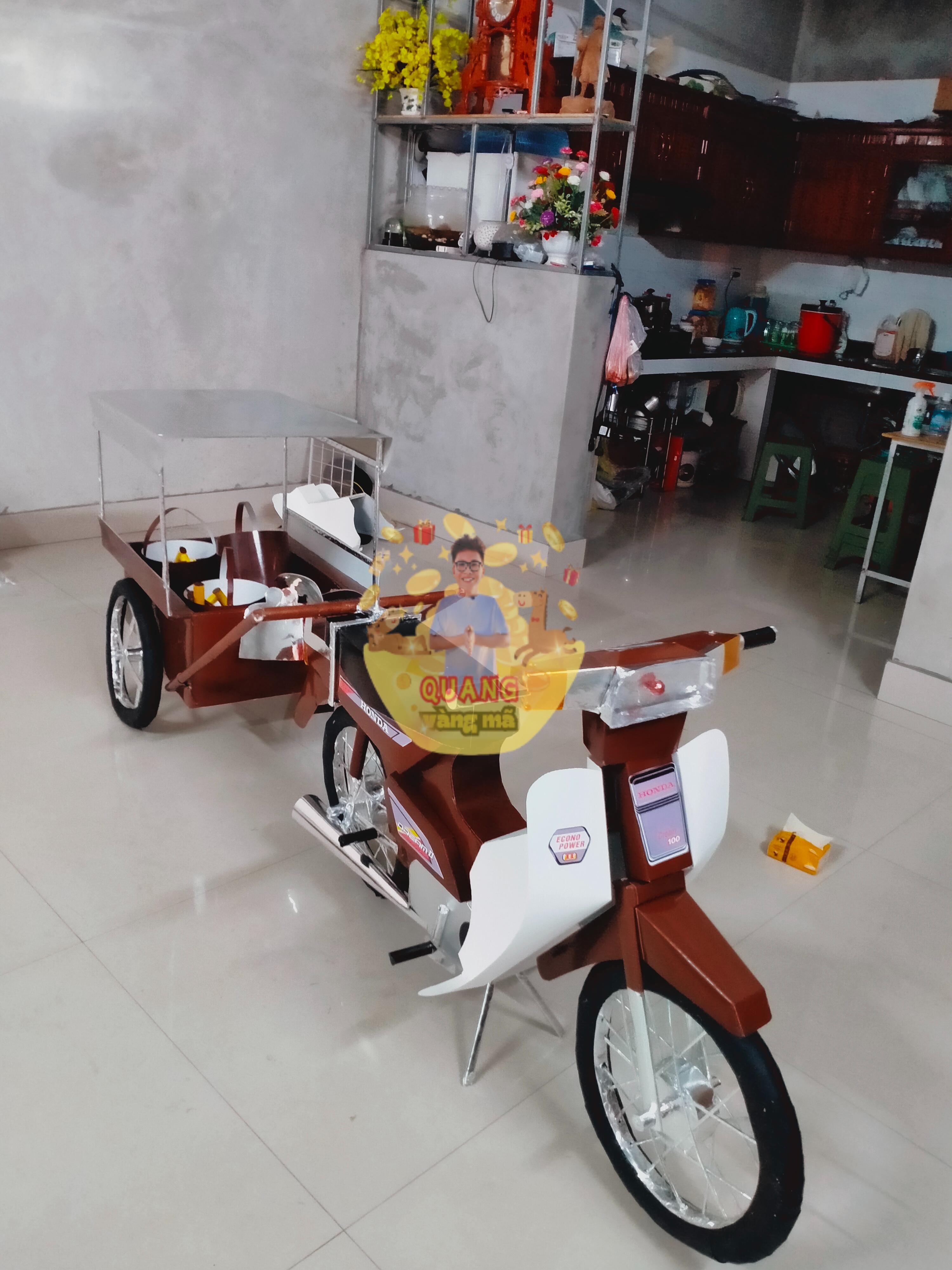xe dream kéo cải tiến chở bộ đồ xây dựng bốc vác xi