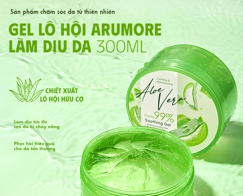 Gel Lô Hội Arumore – Giải Pháp Cấp Ẩm Làm Dịu Da Cháy Nắng Hiệu Quả Mùa Hè