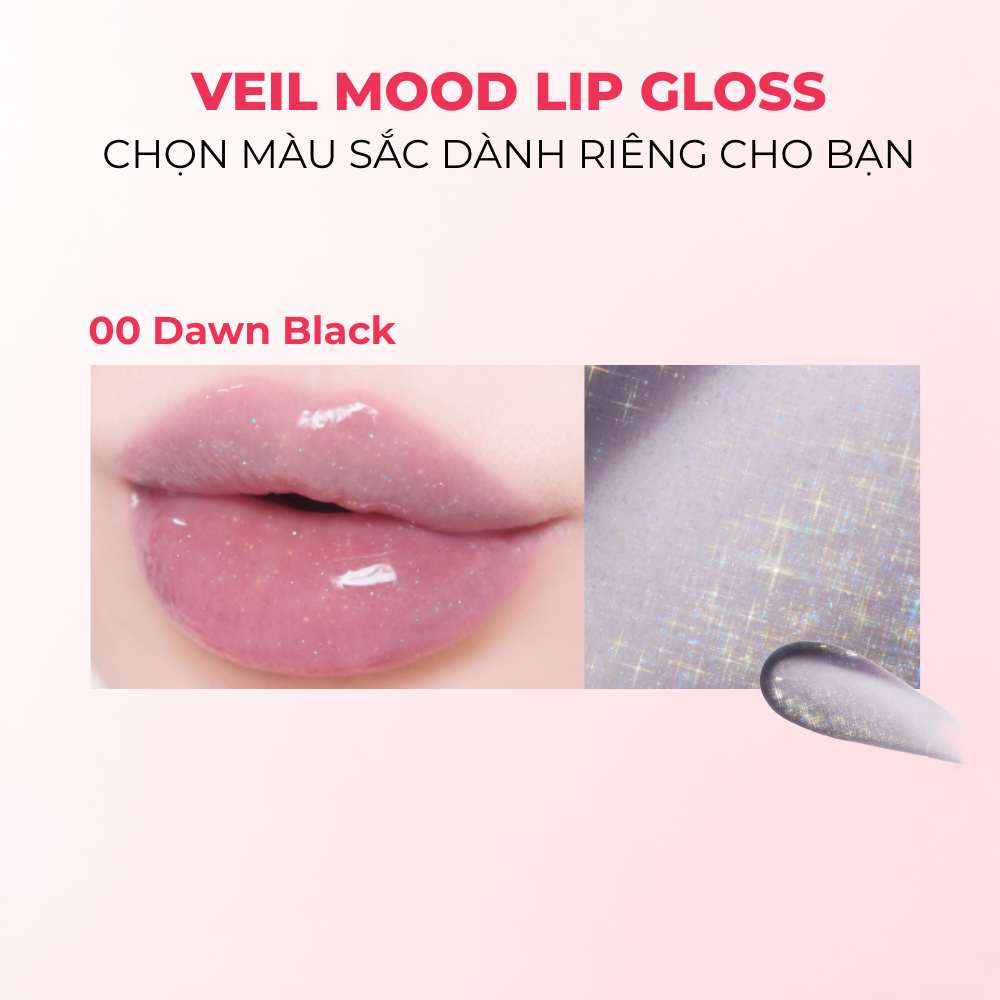 Son Bóng Blessed Moon Veil Mood Lip Gloss Hỗ Trợ Giữ Ẩm Giúp Môi Căng Mọng 3.8g