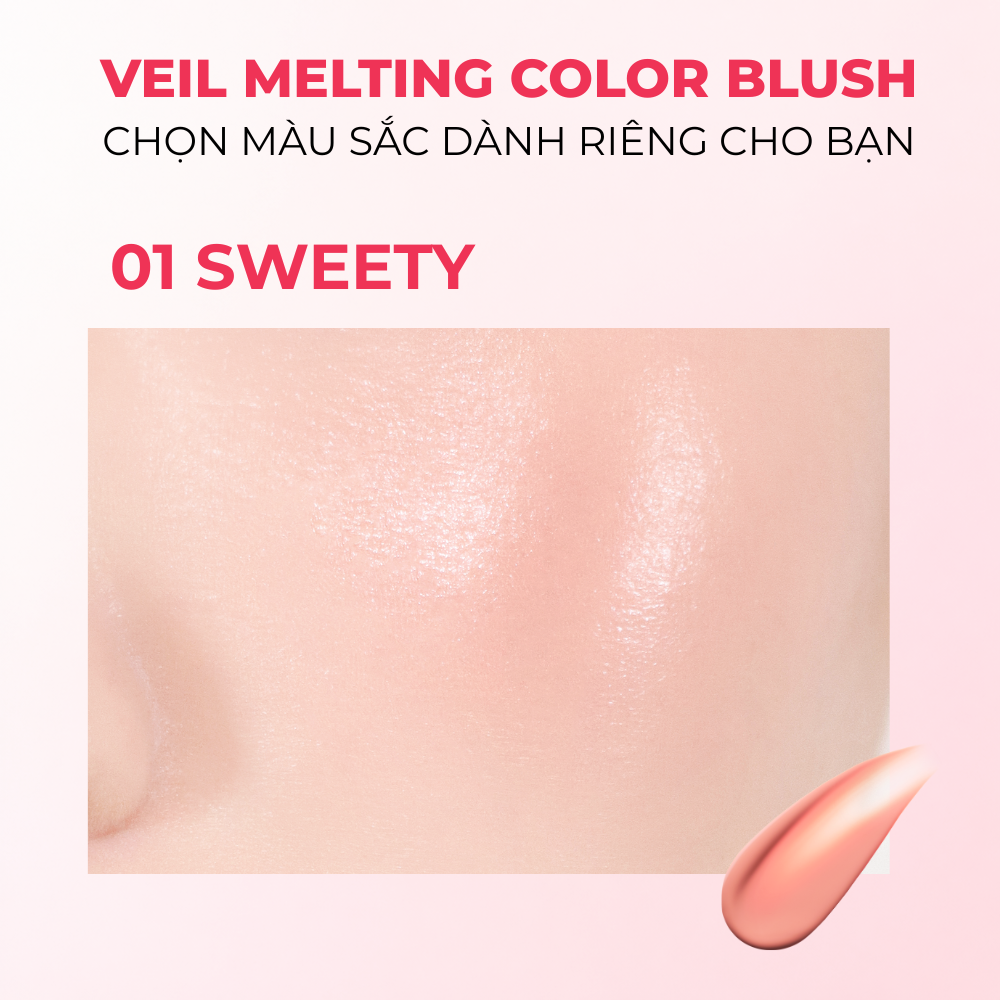 Má Hồng Kem Dạng Lỏng Blessed Moon Veil Melting Color Blush Dễ Tán Sắc Má Tự Nhiên Căng Bóng 3.8g