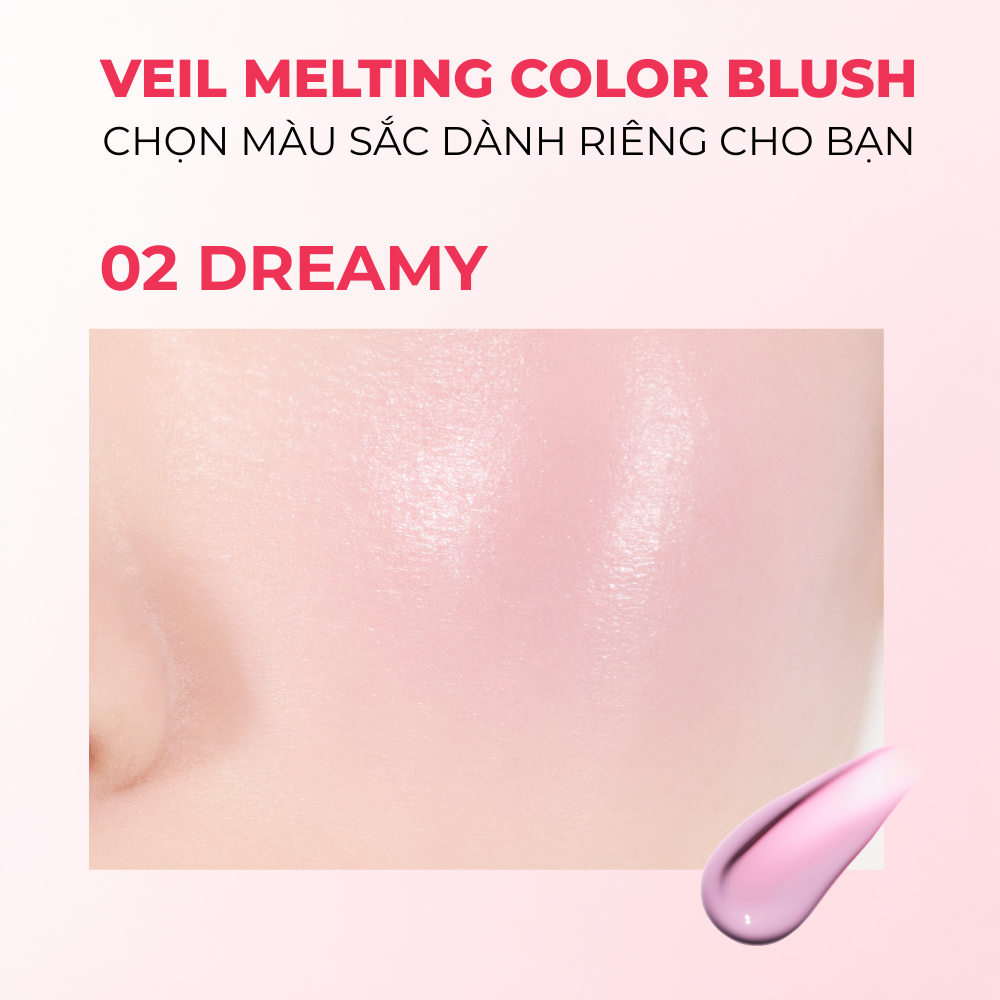 Má Hồng Kem Dạng Lỏng Blessed Moon Veil Melting Color Blush Dễ Tán Sắc Má Tự Nhiên Căng Bóng 3.8g