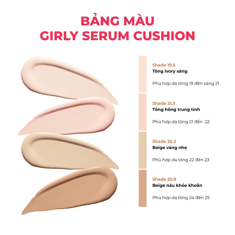 Phấn Nước Chống Nắng Blessed Moon Girly Serum Cushion SPF50+ PA+++ Mỏng Nhẹ, Che Phủ Khuyết Điểm, Căng Bóng Tự Nhiên 15G