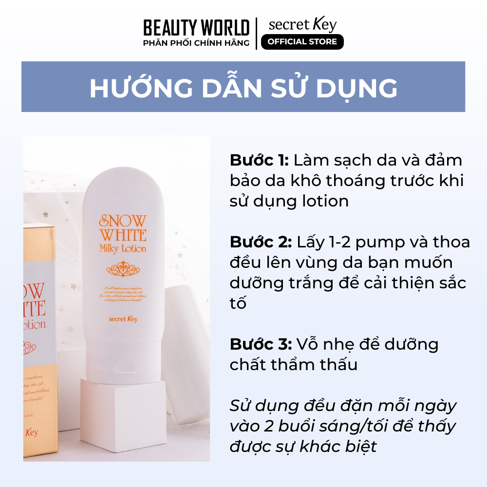 Dưỡng Thể Snow White Sữa Dưỡng Thể Trắng Da Secret Key Milky Lotion (120g)