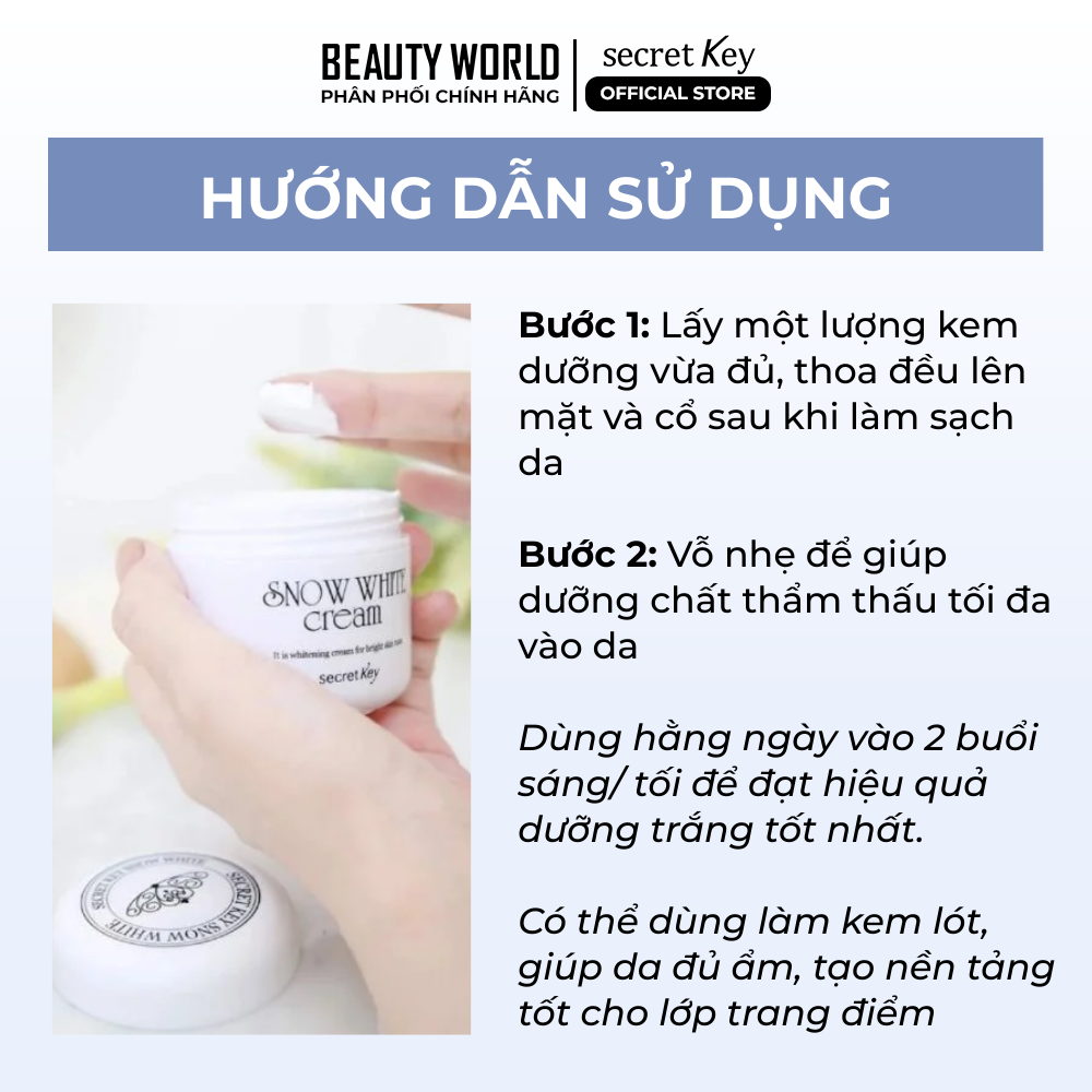 Kem Dưỡng Trắng Da Mặt SecretKey Snow White Cream 80ml