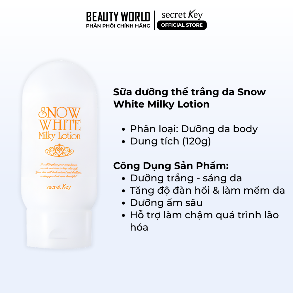 Dưỡng Thể Snow White Sữa Dưỡng Thể Trắng Da Secret Key Milky Lotion (120g)