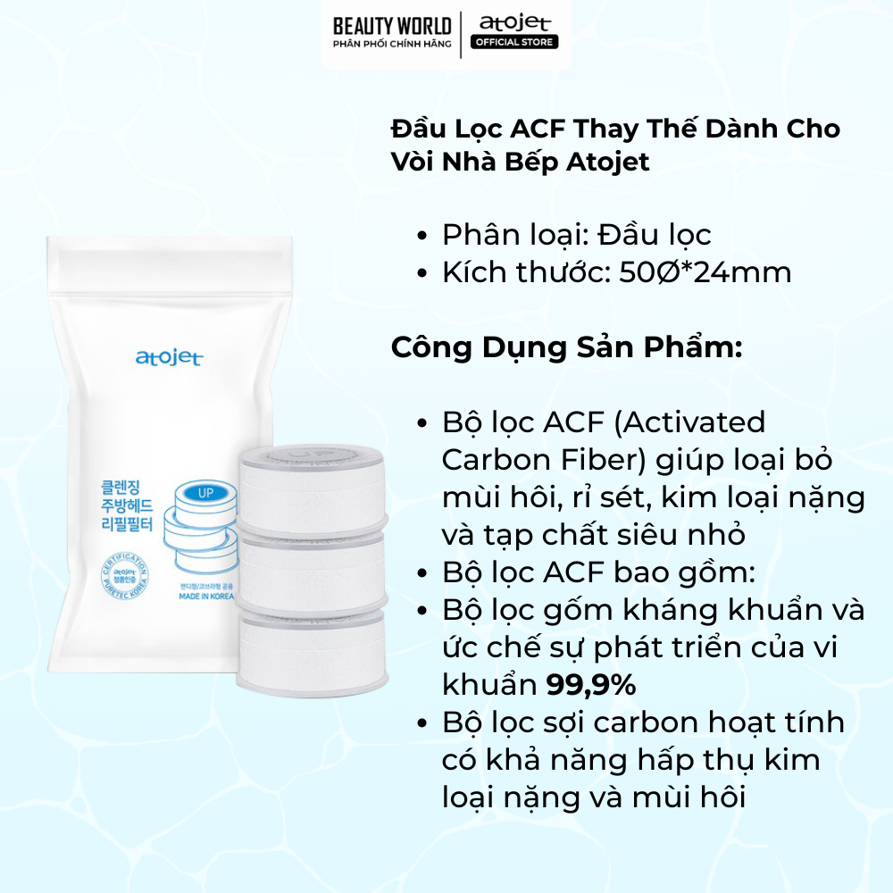 Bộ Đầu Lọc ACF Thay Thế Dành Cho Vòi Nhà Bếp Atojet AJ-8510