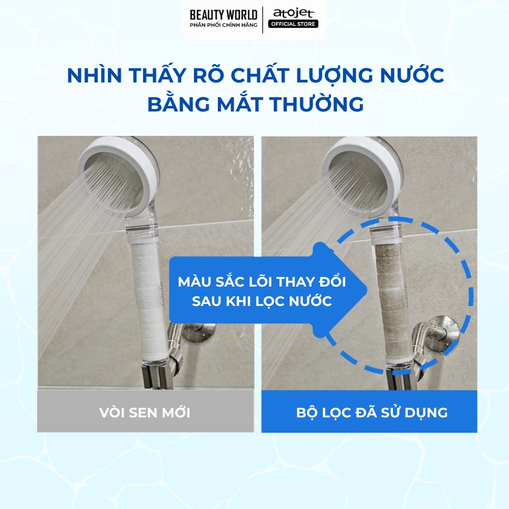 Bộ Vòi Sen Lọc Nước Atojet AJ-8200 Kèm Bộ 6 Lọc Thay Thế AJ-8200F