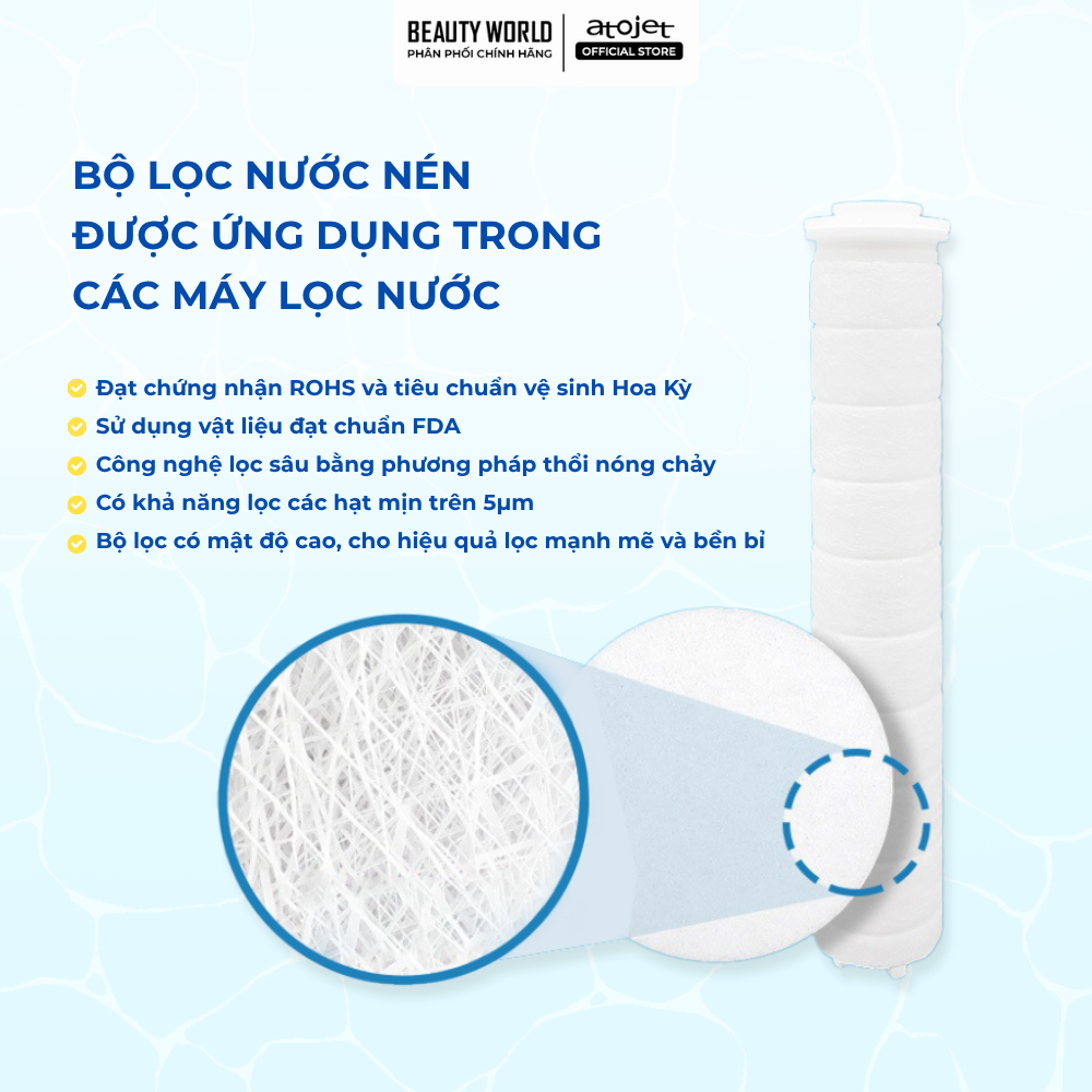 Bộ Vòi Sen Lọc Nước Atojet AJ-8200 Kèm Bộ 6 Lọc Thay Thế AJ-8200F