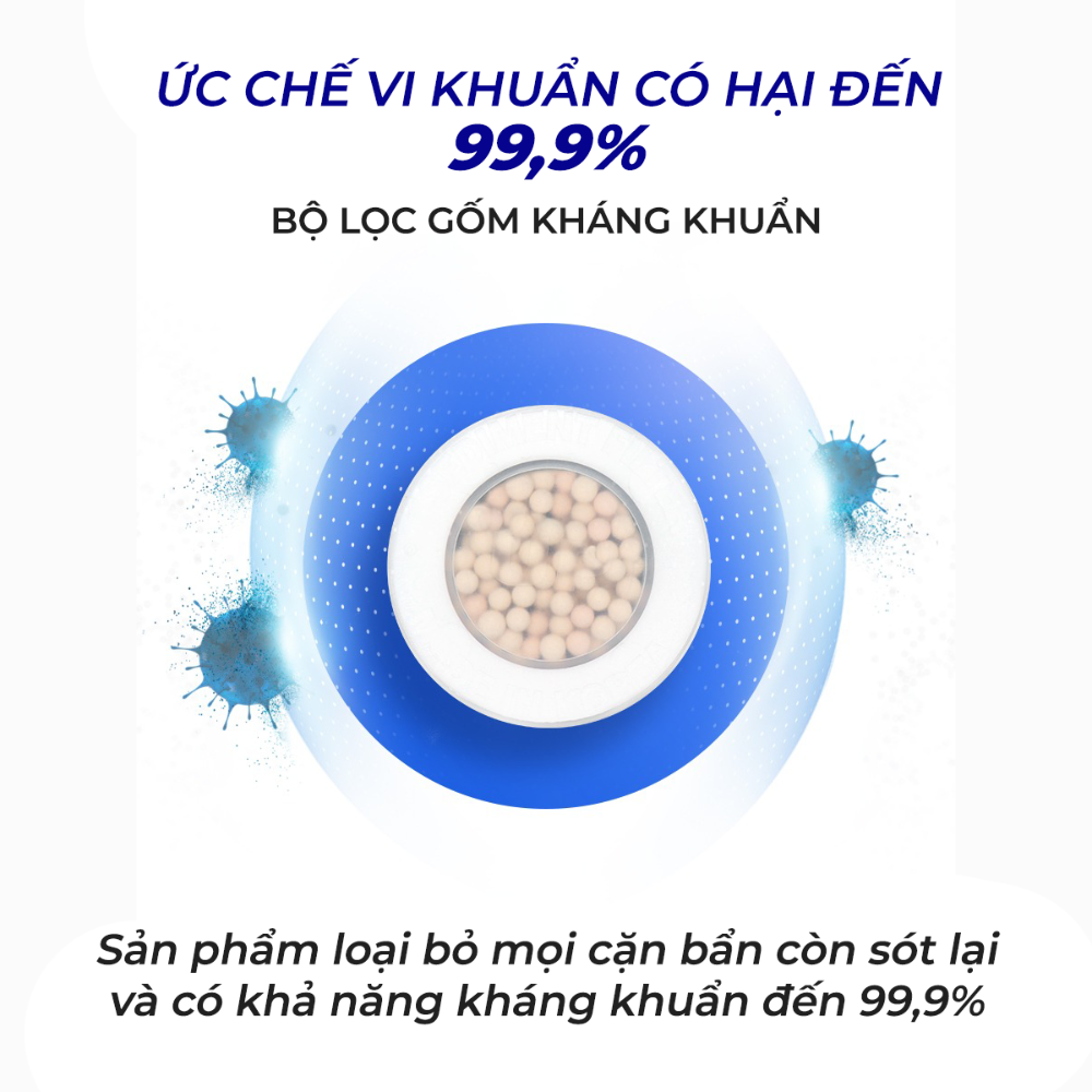 Bộ Vòi Sen Mini Du Lịch Atojet Kèm Túi 7 Lõi Lọc Thay Thể