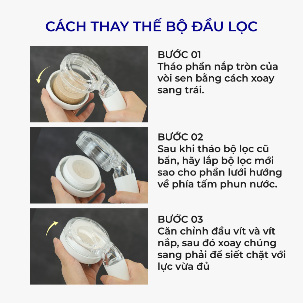 Bộ Vòi Sen Mini Du Lịch Atojet Kèm Túi 7 Lõi Lọc Thay Thể